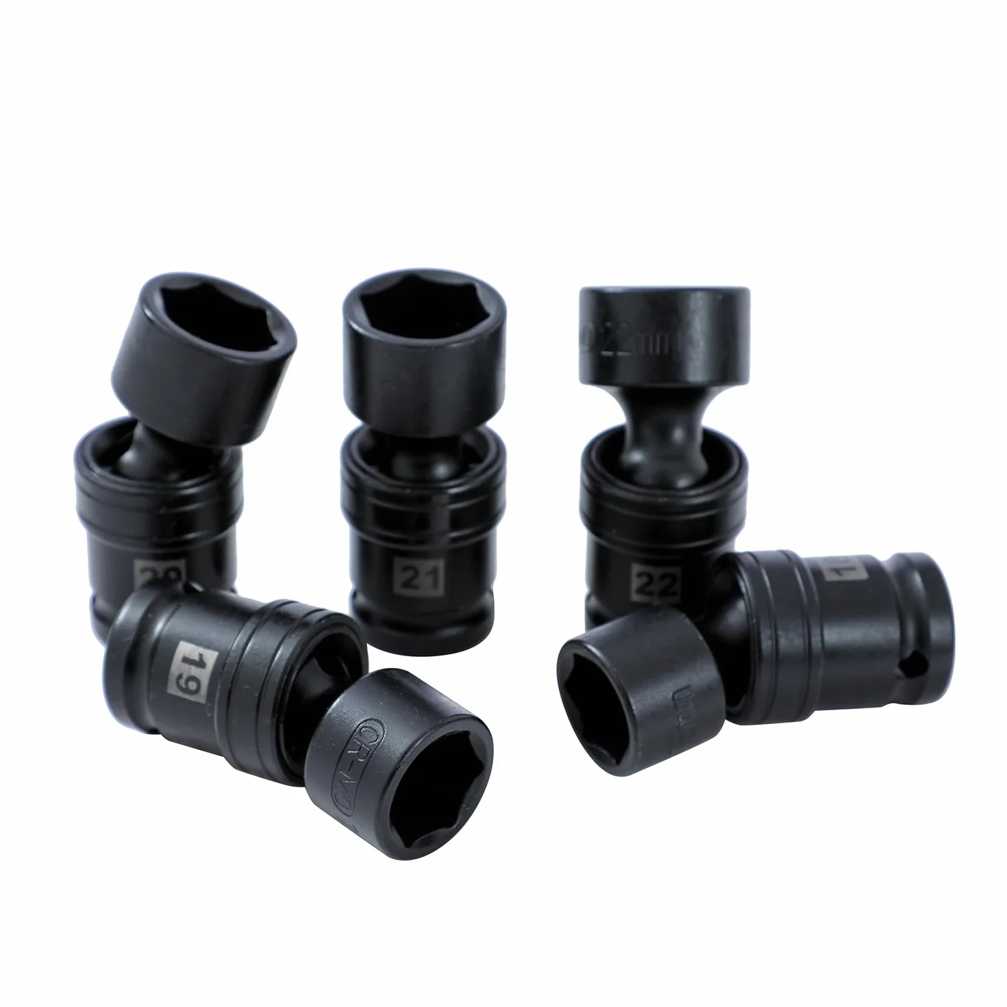 KATSU Tools 1/2-calowy napęd obrotowy zestaw nasadek udarowych, 15-częściowy, metryczny, 10-24 mm, 6-punktowy, stal CR-MO, uniwersalne, elastyczne, płytkie gniazda 420412