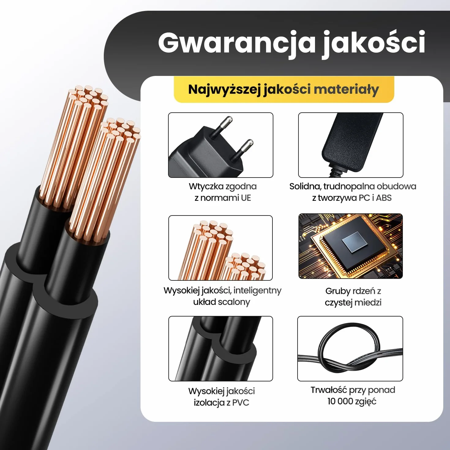 Zasilacz 12V 1A 1,8m AC DC Adapter z 8 Wymiennymi Gniazdami CE