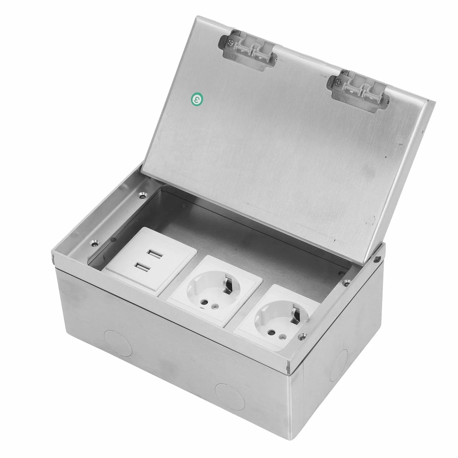 Generic Wodoodporny Zestaw Wpuszczanych Podłogowych Pudełek Wylotowych ze Stali Nierdzewnej do Marmuru z Bezpiecznym Uszczelnieniem, Materiałem Odpornym na erozję do Biur i Majsterkowania