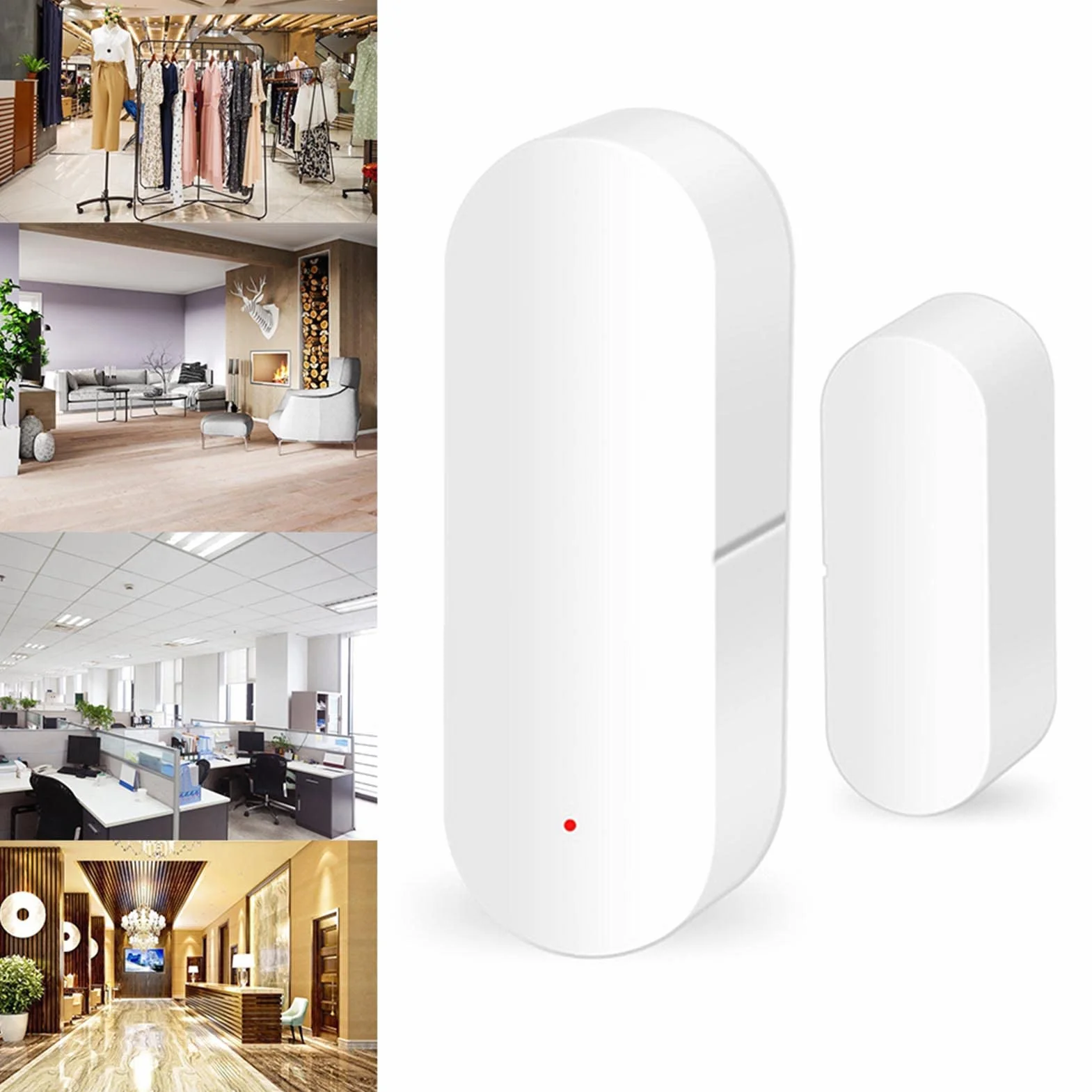WiFi Czujnik Drzwi i Okien Bezprzewodowy - Stan Otwarte/Zamknięte, Alarm Kompatybilny z Alexa i Google Home