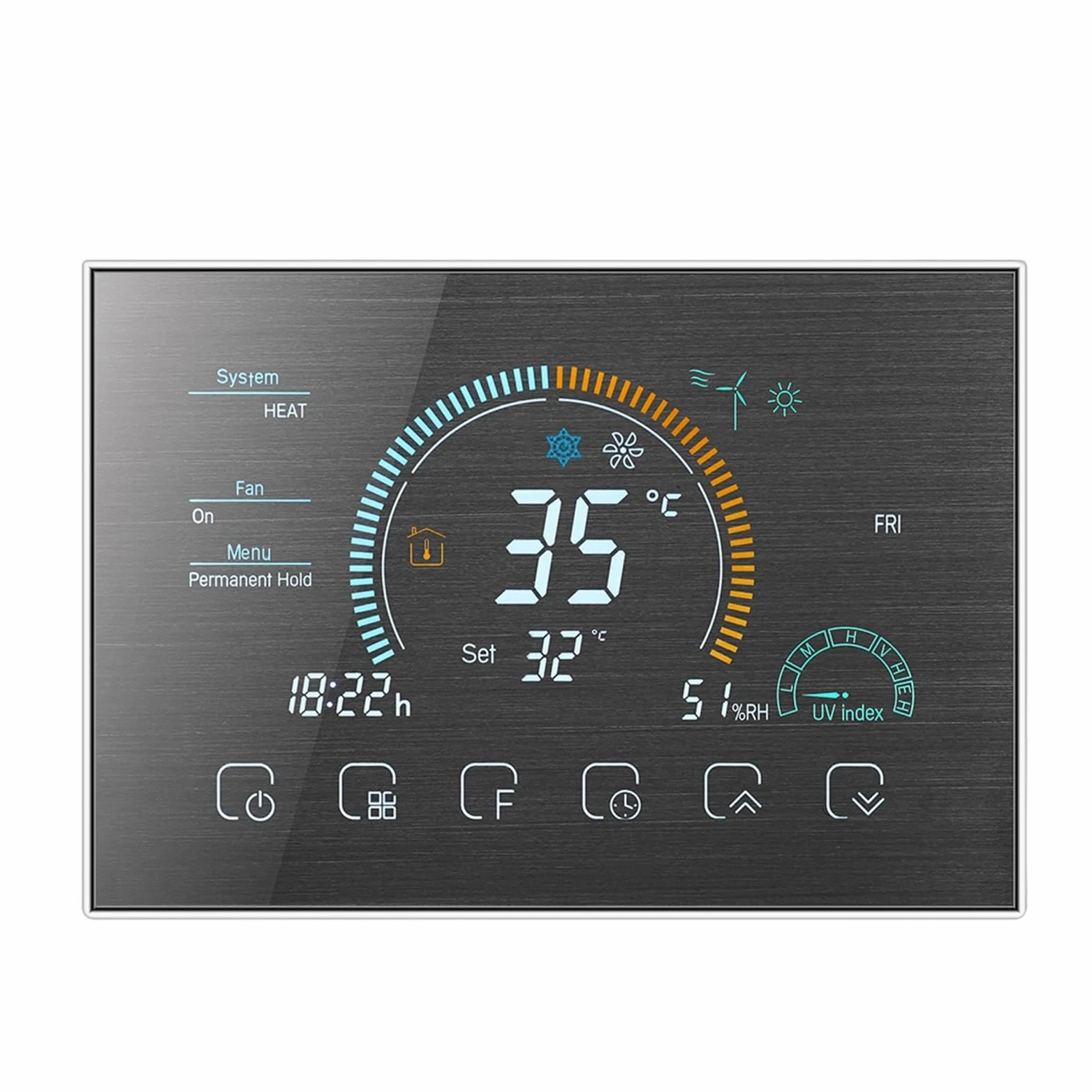 Inteligentny termostat, Inteligentny duży kolorowy ekran TUYA Wi-Fi, programowalny termostat pokojowy do przełącznika ogrzewania Cooler Bridge Voice dla domu, hotelu(Silver,4P WIFI)