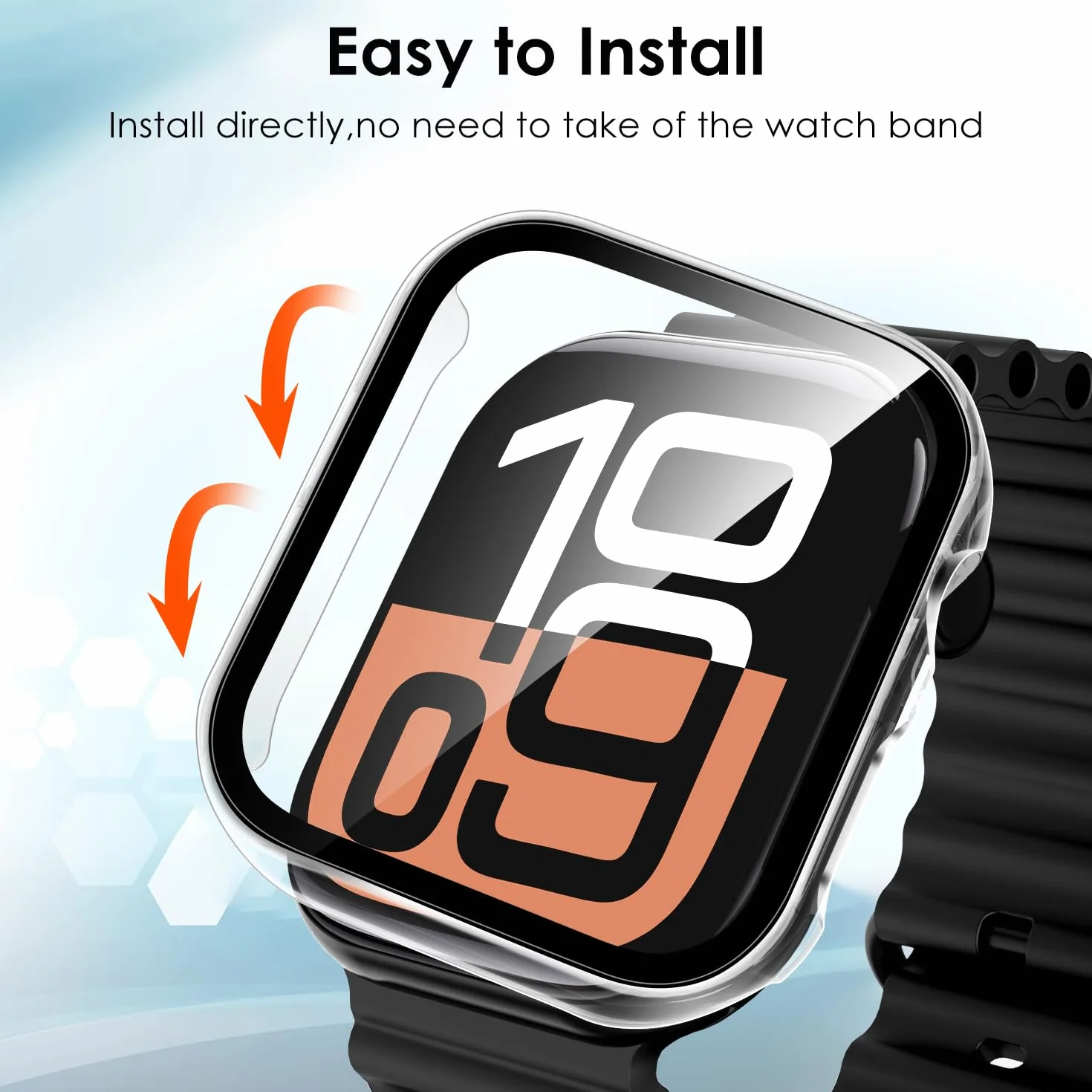 ivoler 3-pak twardych etui PC z osłoną ekranu do Apple Watch Series 10 46 mm (2024), ultracienkie ochronne, 2 przezroczyste + 1 czarne
