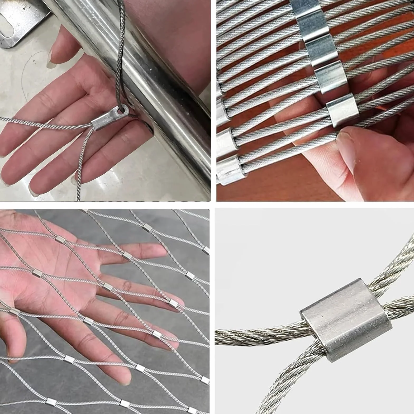 Elastyczna siatka balustradowa, 10 cm / 2 mm antykradzieżowa tkana siatka ogrodzeniowa, elastyczna siatka kablowa do 1 x 7 m - zabezpiecz swoją przestrzeń za pomocą przyłącza ciśnieniowego