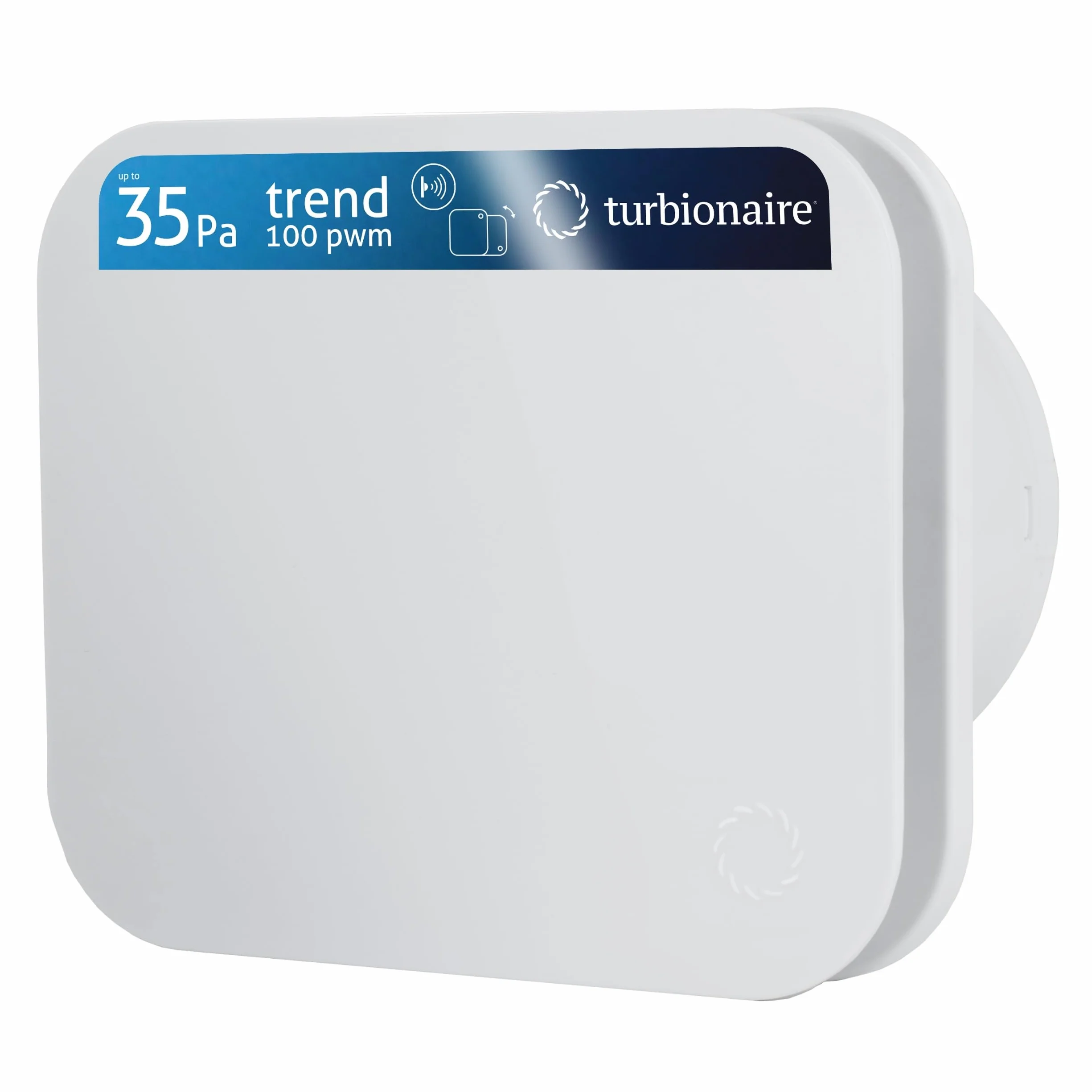 Turbionaire Trend 100 Pwm – Wentylator Łazienkowy Z Czujnikiem Obecności, Biały Mat, Cichy, Zawór Zwrotny, Ipx4, Średnica 100 Mm, Aspiracja Obwodowa, Nowoczesny Design, Gwarancja 3 Lata