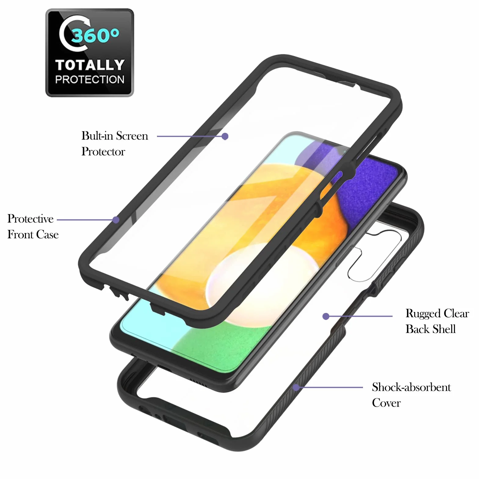 Etui do Motorola Moto G35 z wbudowaną osłoną ekranu 360° czerwony