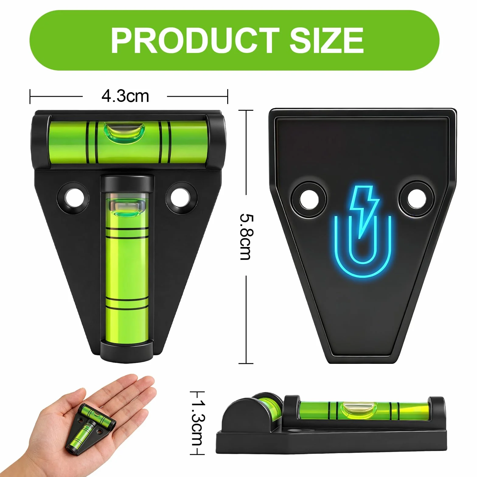 flintronic Poziomica poziomica typu T, mini poziomica do przyczep kempingowych, przyczep kempingowych, kamperów, przyczep i kamperów, łatwe akcesoria montażowe do dokładnego poziomowania