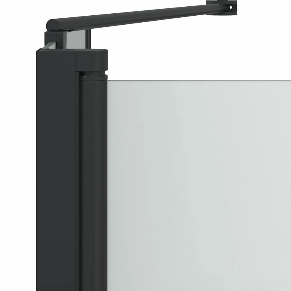 Parasol łazienkowy czarny ze szkła bezpiecznego i aluminium, 120 x 68 x 130 cm, regulowana szerokość, obrotowy i składany, ochrona przed pryskaniem do wanny, do wnętrz, nowoczesna kabina