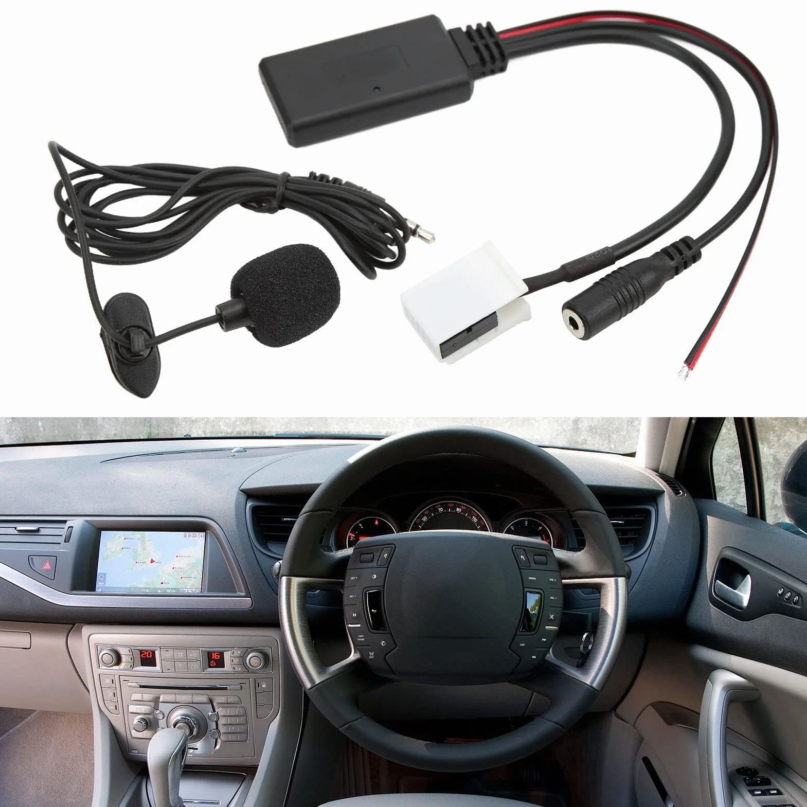 12-pinowy adapter do radia samochodowego RD4 Bluetooth z kablem audio Aux do Citroena C2 C3 C4