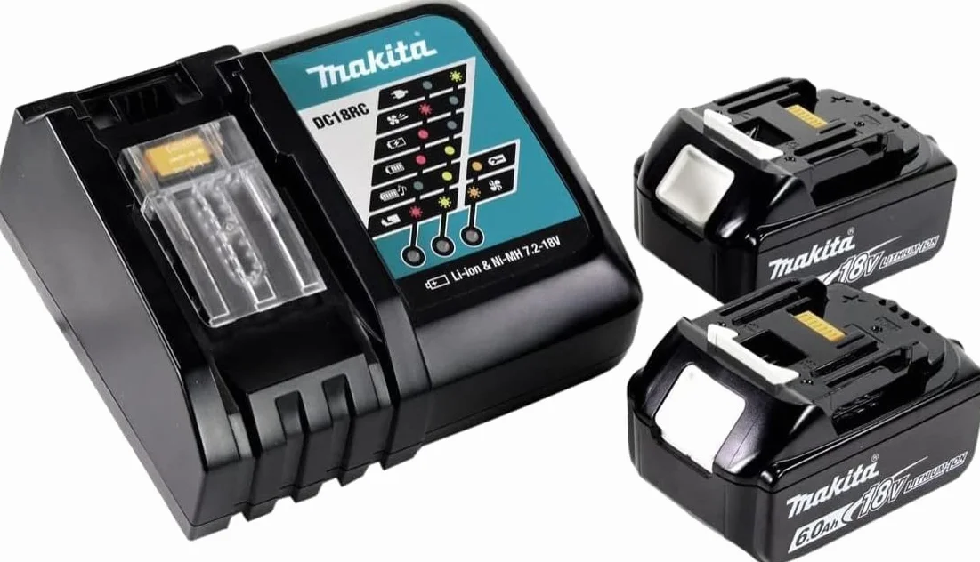 Makita Power Source Kit Li 18 V z 2 bateriami BL1860B 6,0Ah + DC18RC ładowarka (199480-6)
