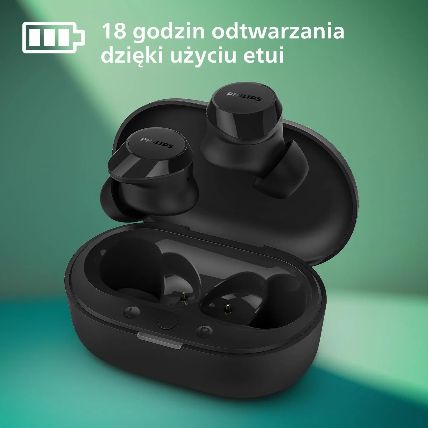 Philips TAT1209BK True Wireless Słuchawki Douszne Bluetooth Czarne In Ear