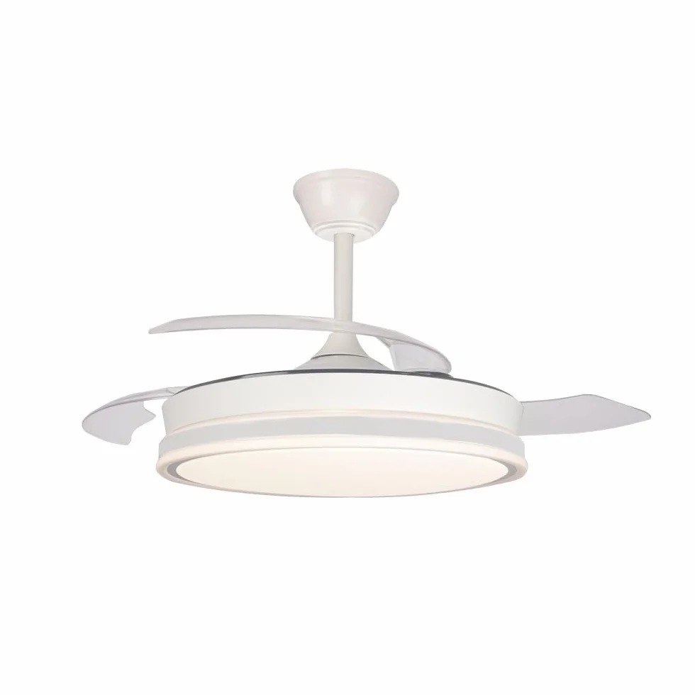 wonderlamp - Wentylator LED składane łopatki Surpino White 45W z pamięcią zasilania i ściemnianym pilotem zdalnego sterowania CCT