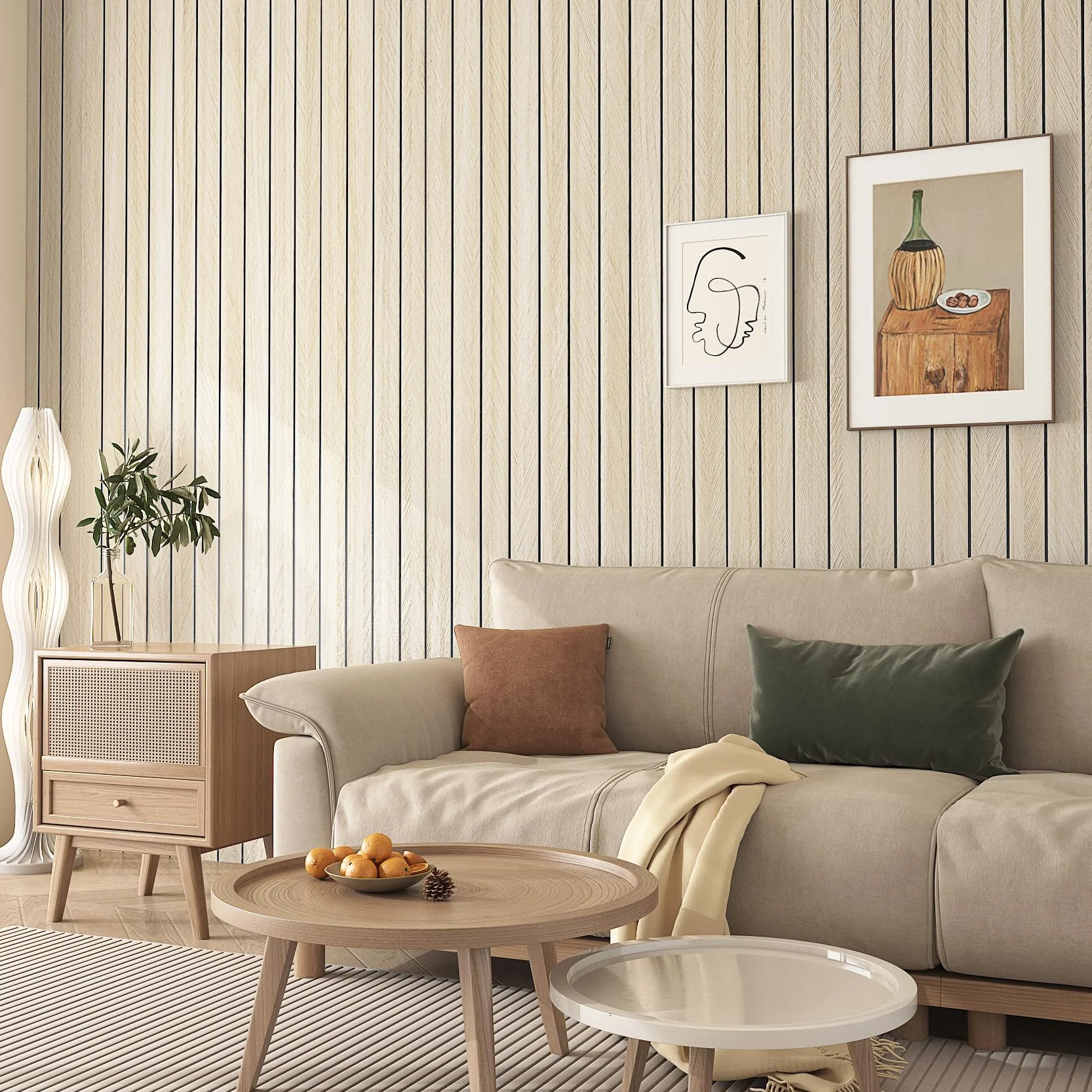 Livelynine Samoprzylepne panele ścienne imitujące drewno 3D Panele drewniane Ściana Salon Jadalnia Korytarz Jasny dąb 30 cm x 5 m Okładzina ścienna Samoprzylepna Imitacja drewna Beżowa