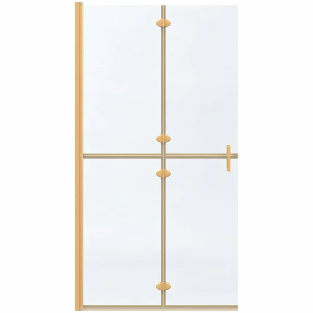 Ścianka prysznicowa Walk-In Gold 100 x 6,5 x 190 cm wykonana z aluminium i szkła hartowanego, składana, do łazienki, ochrona przed pryskaniem do prysznica bez barier i nowoczesna renowacja