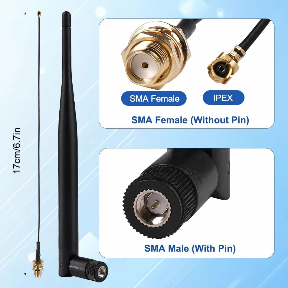 Antena LoRa 868 MHz Omni-Directional 3 dbi SMA do Meshtastic ESP32 LoRa OLED z przedłużaczem IPEX 18 cm 2 sztuki