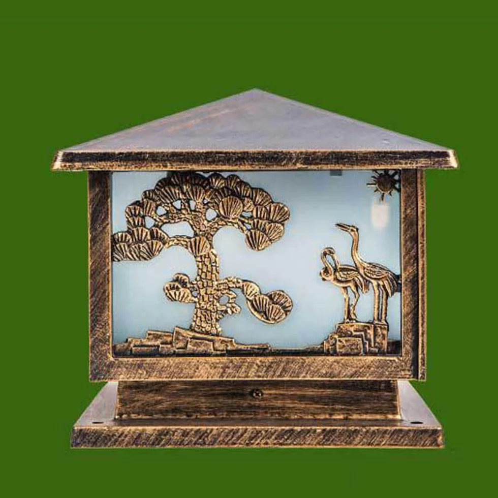 Lampy solarne, Wodoodporna Obudowa Aluminiowa I Szklana Lampa Kolumnowa Villa Garden Light(30cm)