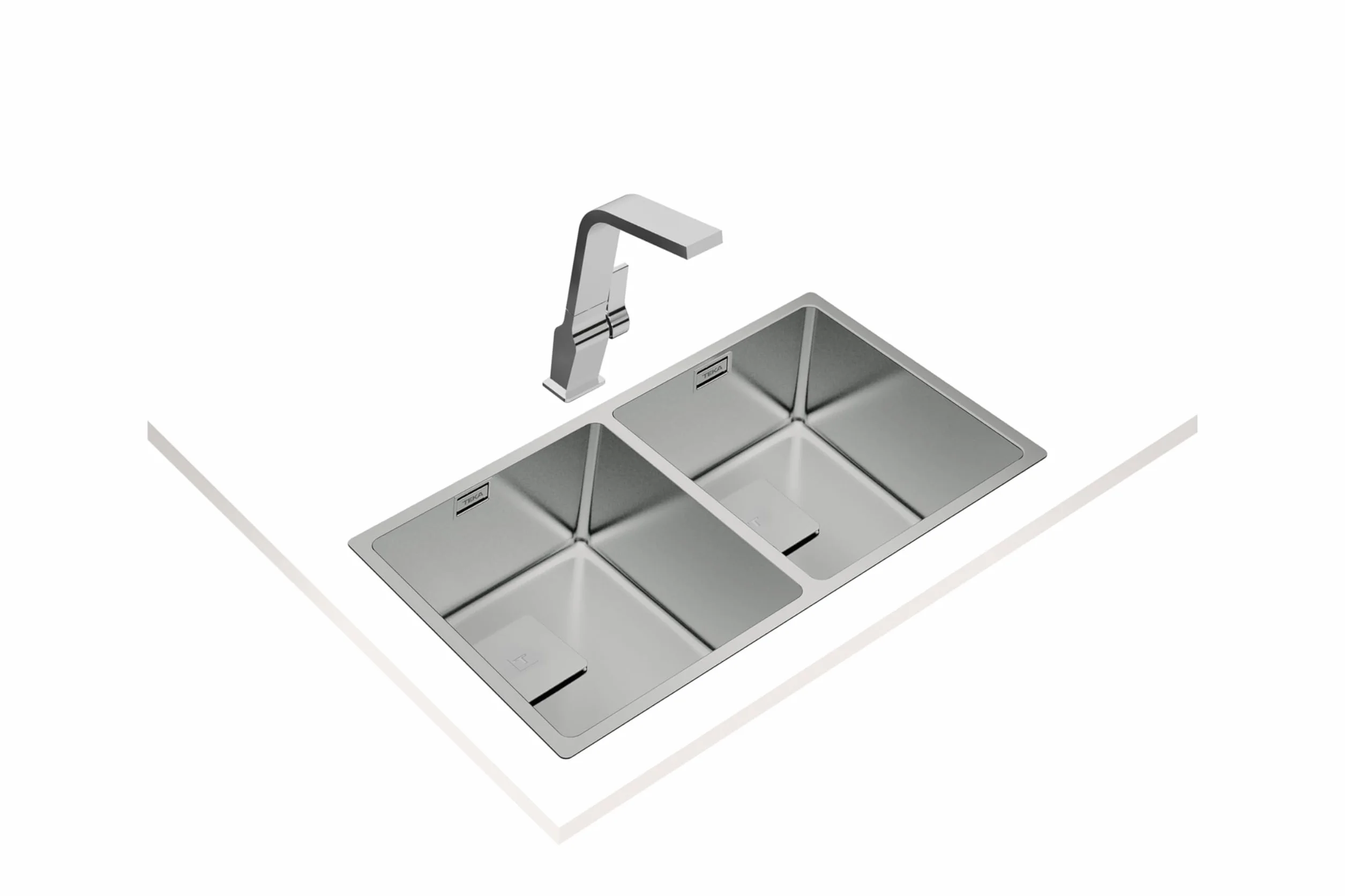 Zlewozmywak Teka Flexlinea Rs15 2C 740 Color Inox Ref 115030009 Szafka 80 Cm Trzyosobowa Możliwość montażu