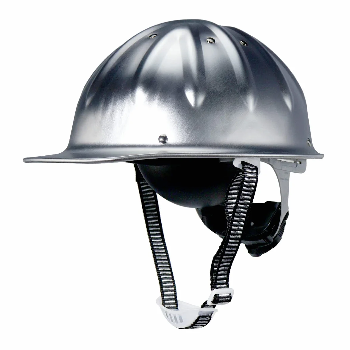 Aluminiowe twarde czapki ochronne kask pełne rondo z zawieszeniami z grzechotką srebrna czapka bezpieczeństwa jeden rozmiar kask pasuje do większości