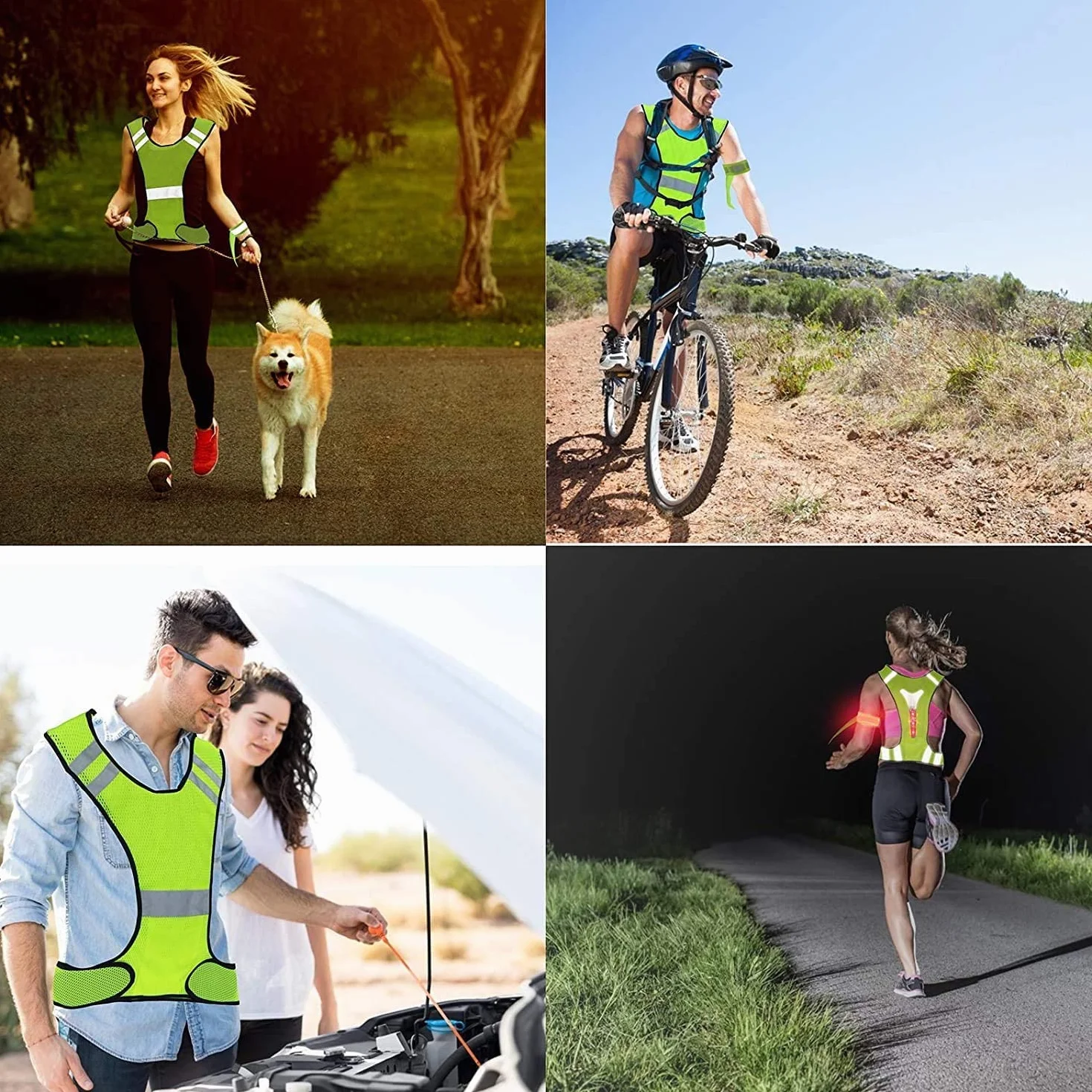 Yosoo Odblaskowa kamizelka bezpieczeństwa, ultra cienka i oddychająca, wysoka widoczność, do jazdy na motocyklu, rowerze, biegania, joggingu, pracowników., Limonka, Pomarańczowy, Żółty, M