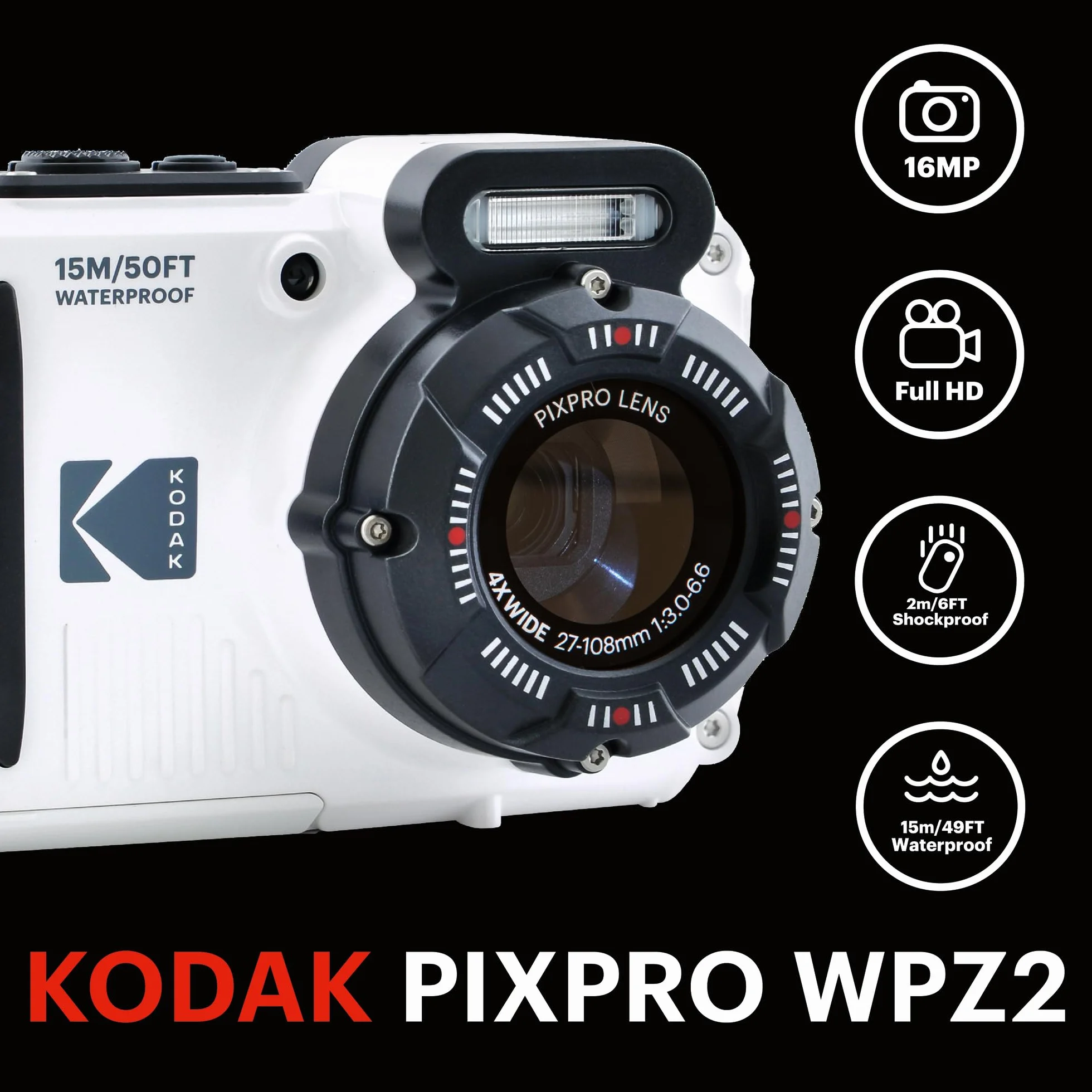 KODAK PIXPRO WPZ2 Digital Camera Red