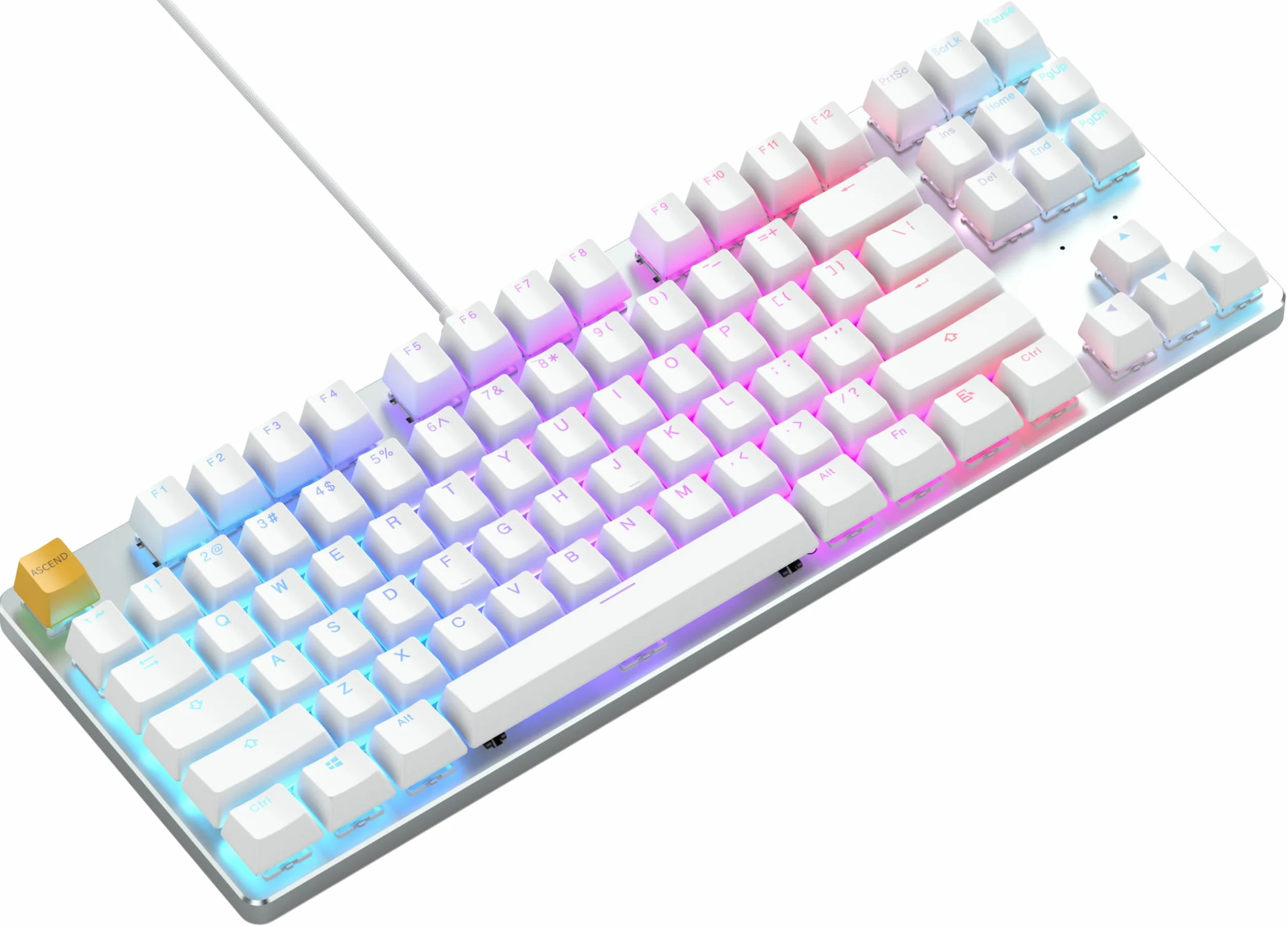 Glorious GMMK TKL gamingowa klawiatura mechaniczna Gateron Brown hot swap RGB biała