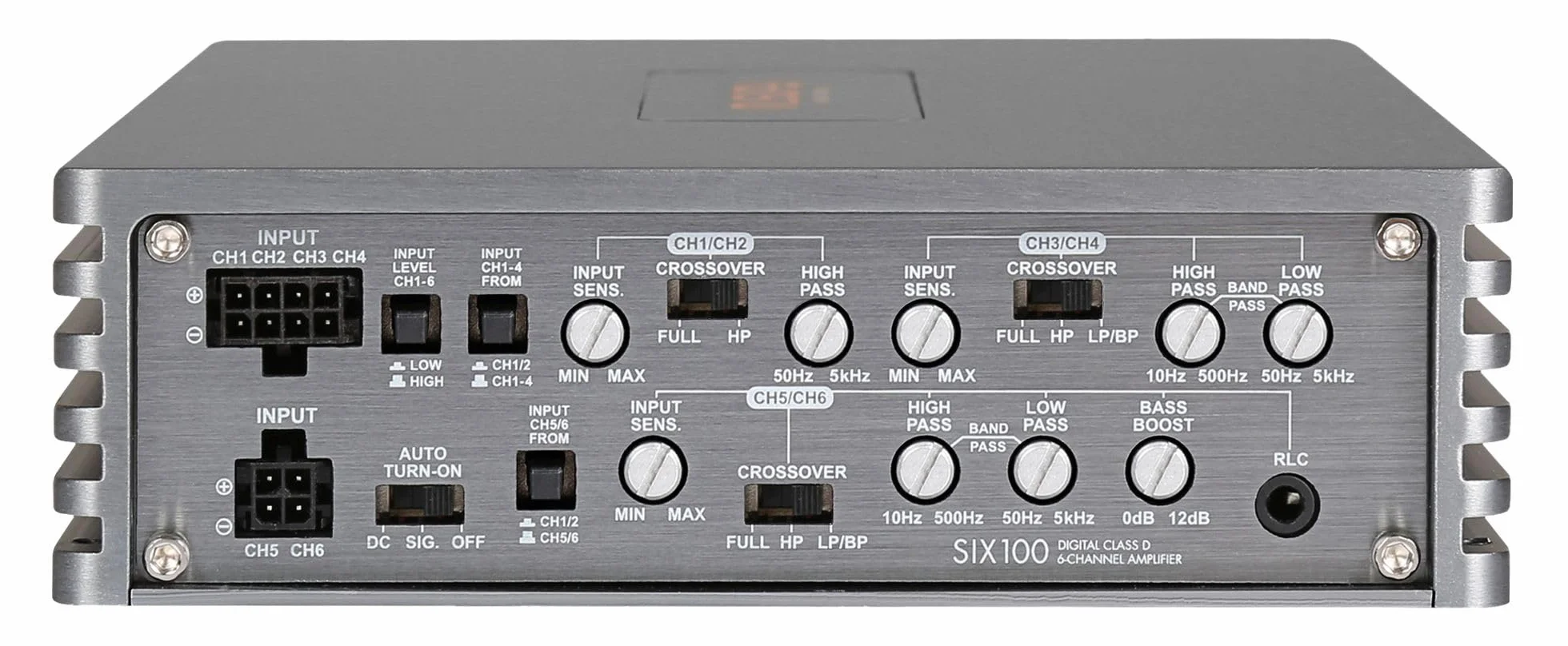 MUSWAY SIX100 6-kanałowy wzmacniacz klasy D Car-Hifi 1080 W RMS pilot zdalnego sterowania