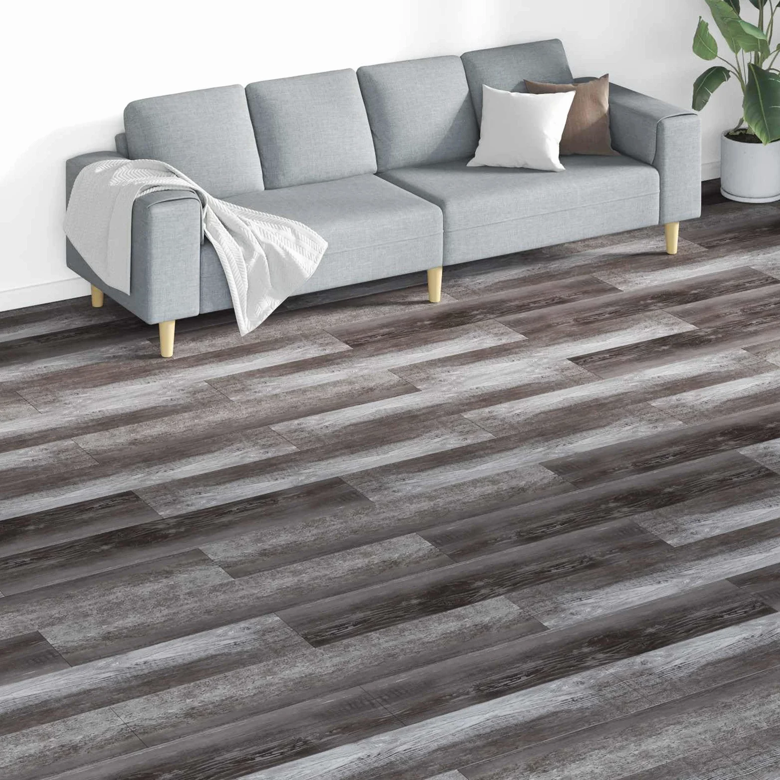 Deski podłogowe, 18 szt., brązowe, 5,26 m², PCW, samoprzylepna, laminat, płytki winylowe, parkiet, izolacja akustyczna, do salonu, sypialni, kuchni, łazienki, korytarza, biura, wilgotnych
