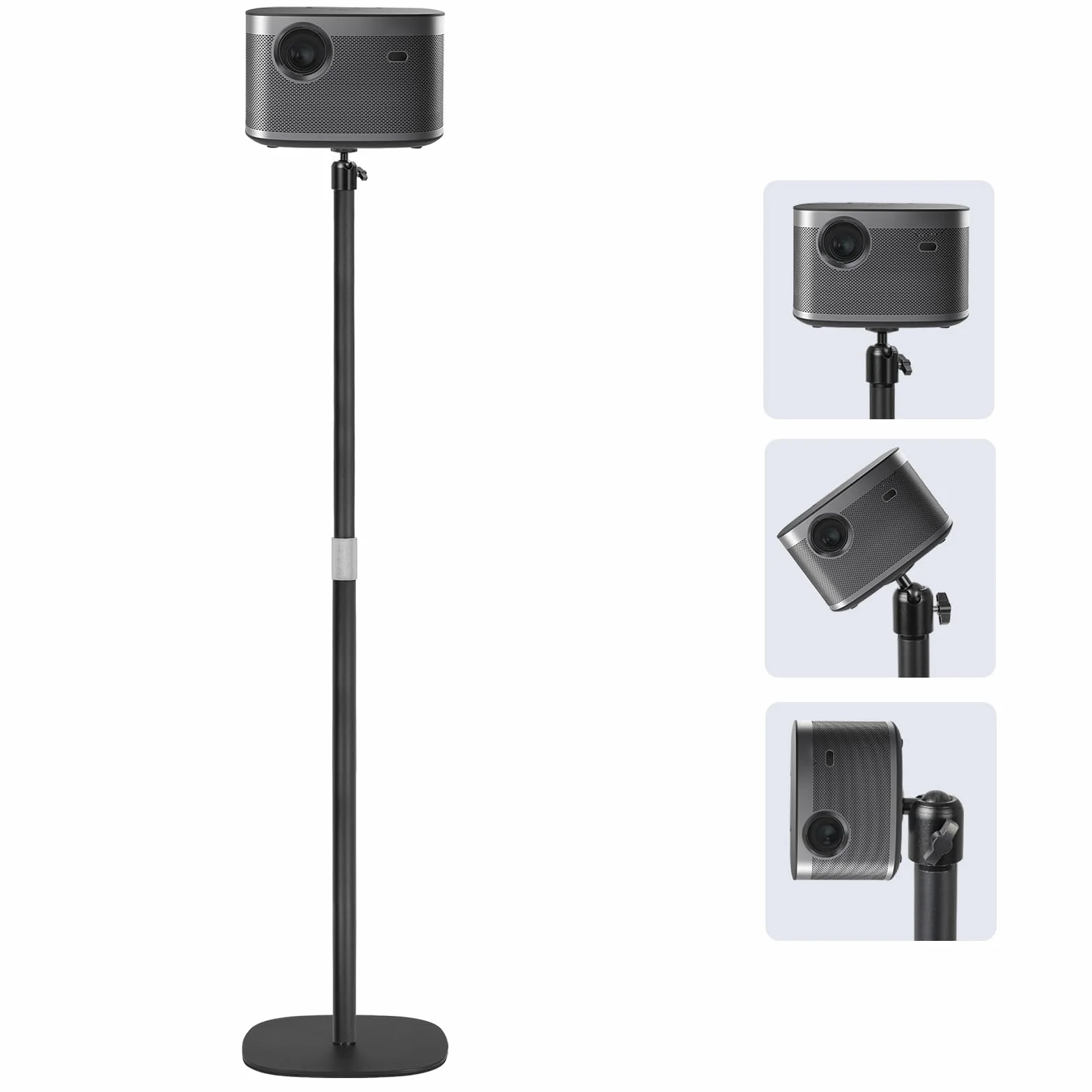 AKOZLIN Statyw podłogowy do projektora, regulacja wysokości od 16 do 47 cali, obracany o 360°, ze śrubą 1/4", kompatybilny z uchwytami na telefon komórkowy do kamer projektora, statywu podłogowego