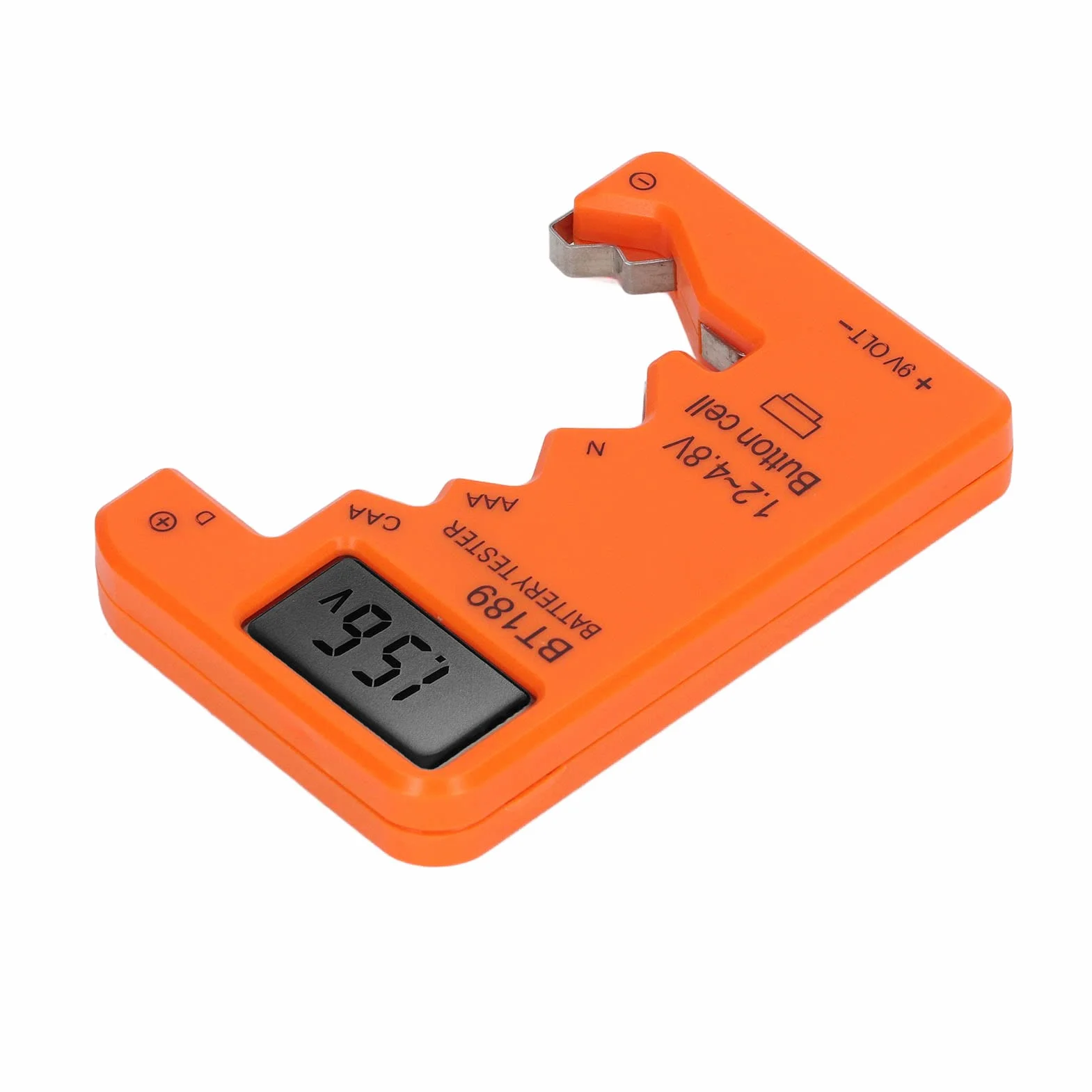 Tester Baterii Kontroler, Wyświetlacz LCD Cyfrowy Wyświetlacz Tester Baterii dla AA AAA 6F22 9V 1.5V (Pomarańczowy)