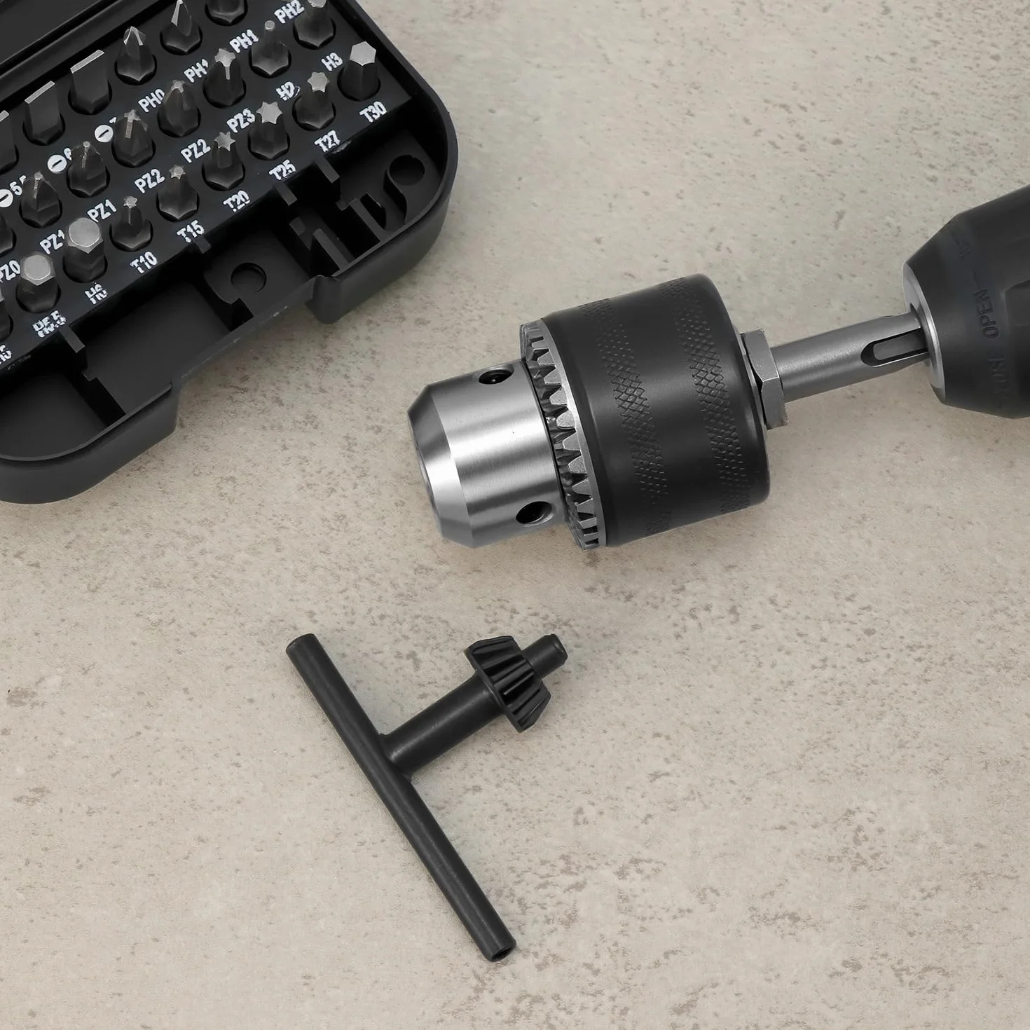 QWORK® adapter do uchwytu wiertarskiego, Ø 1,5–13 mm 1/2", adapter do uchwytu wiertarskiego z ogranicznikiem młotkowym