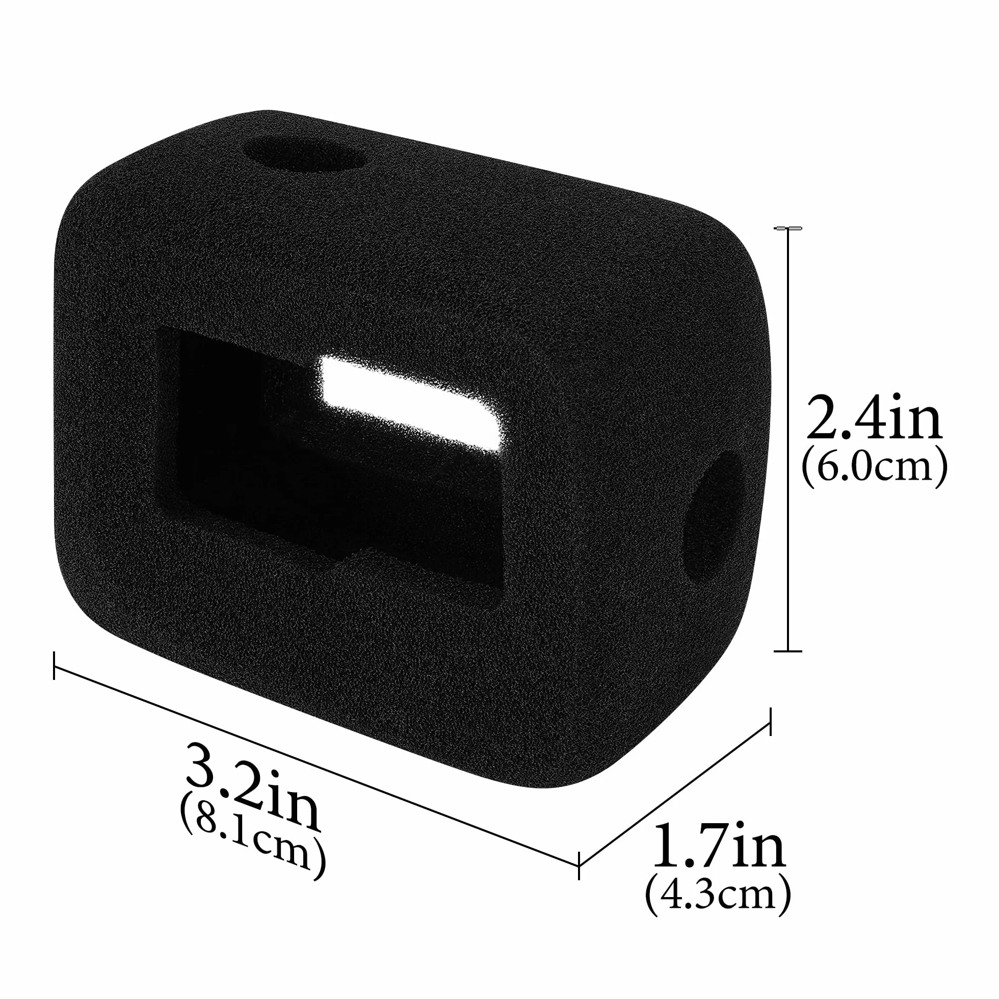 Geekria Dla Creators Windslayer osłona przeciwwiatrowa kompatybilna z kamerą GoPro Hero 13, 12, 11, 10, 9, obudowa ramki, akcesoria z gąbki z redukcją szumów wideo (czarny / 2 sztuki)