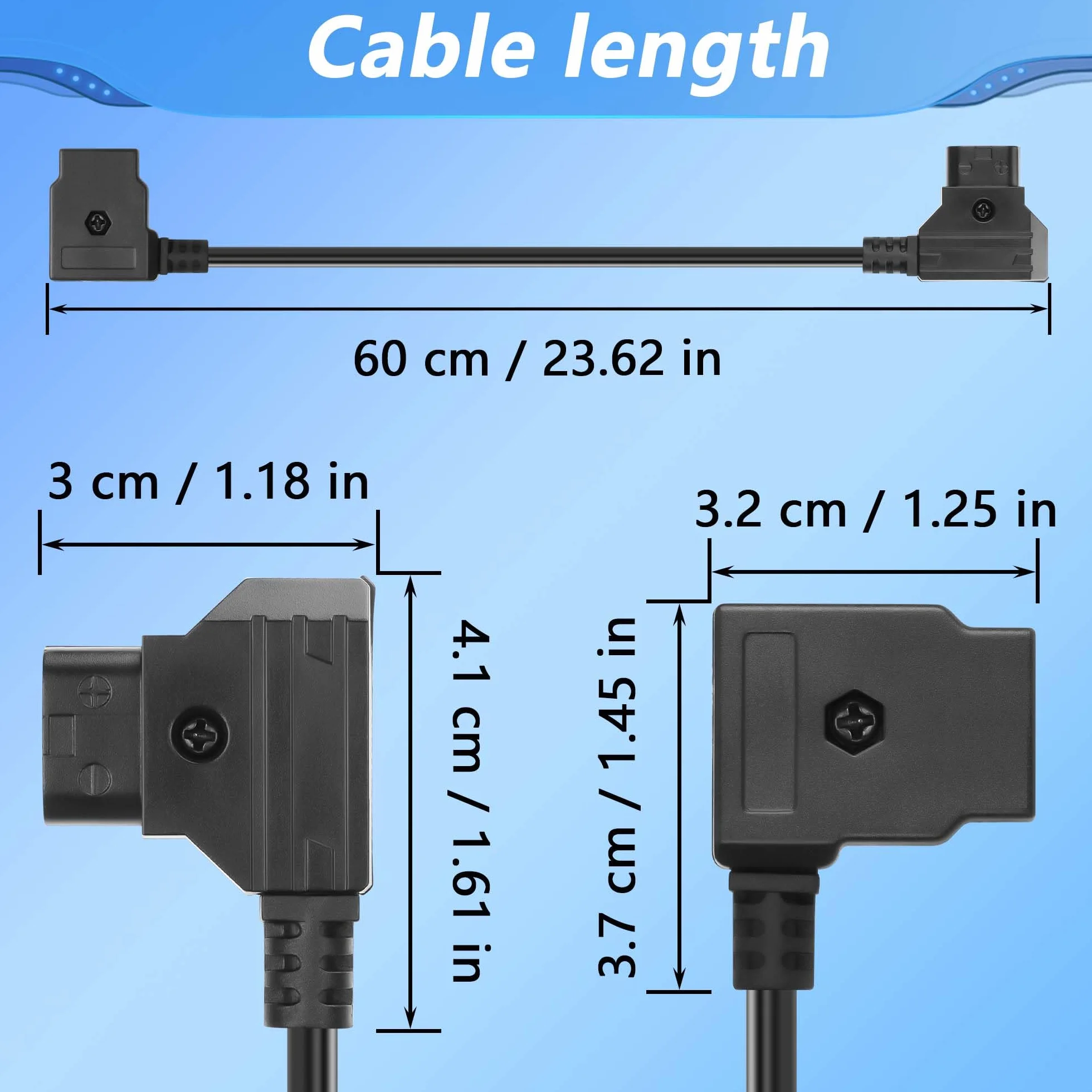 CERRXIAN 2FT D-Tap wtyczka na gniazdo przedłużacza, kabel D-tap do Anton Bauer, Black Magic itd.