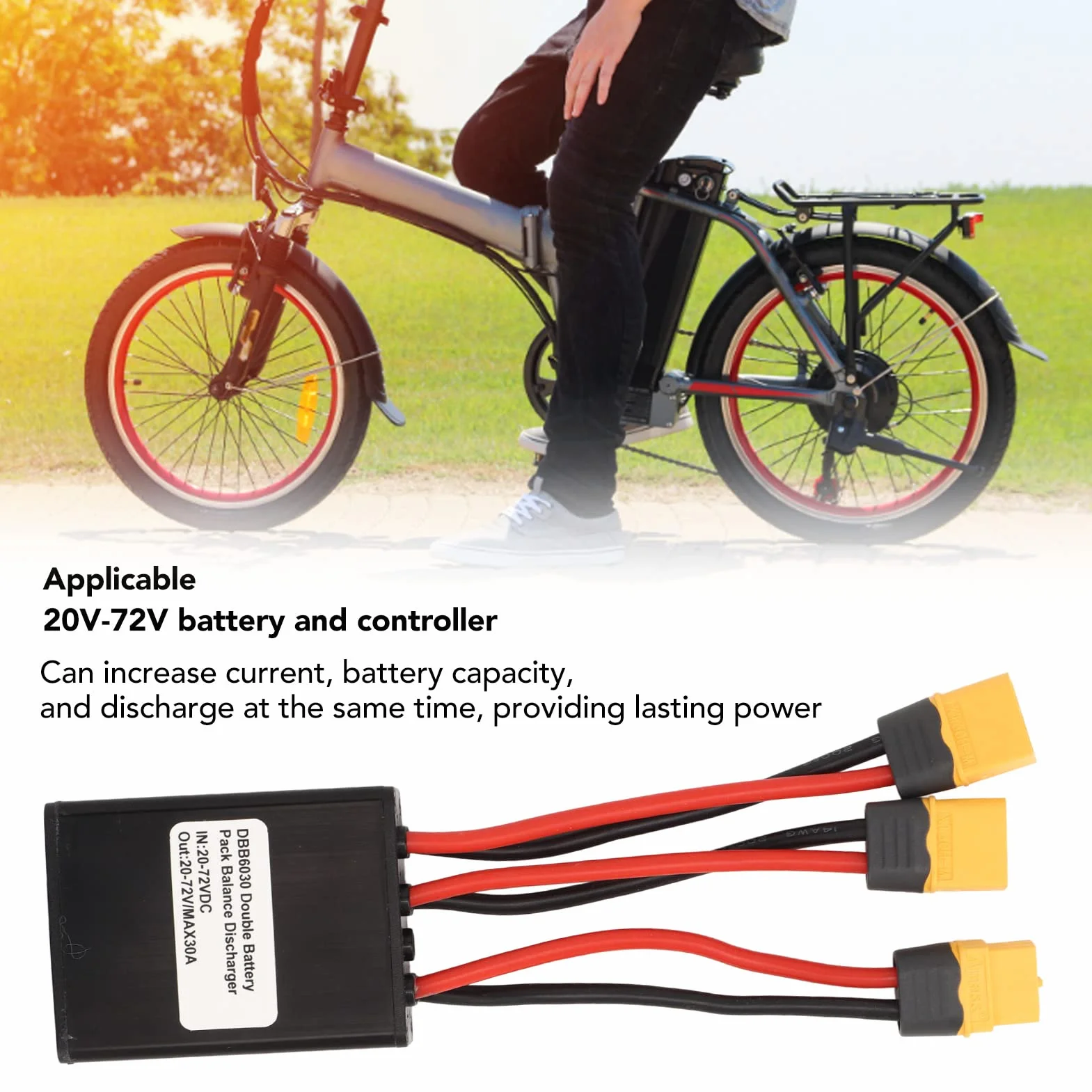 Dual Battery Pack Switch Balancer XT60 20 V-72 V do rowerów elektrycznych
