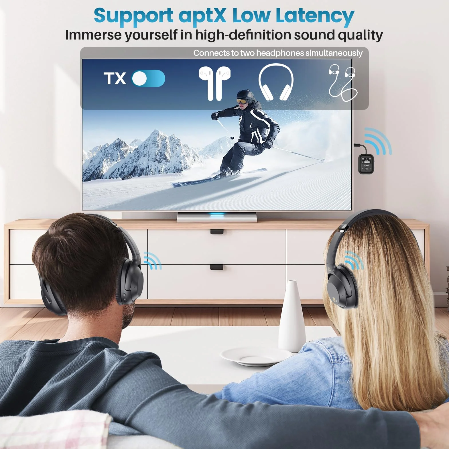 YMOO SafeFly Min+ nadajnik Bluetooth Czarny odbiornik Bluetooth Adapter do samolotu