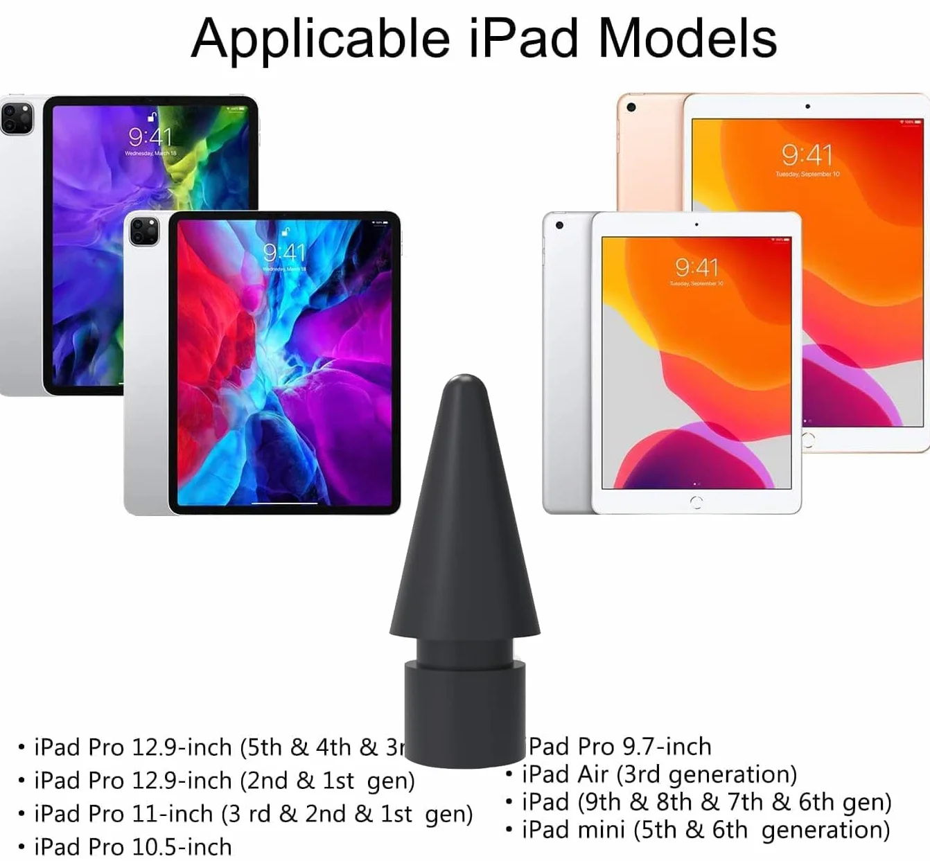 Końcówki do Apple Pencil 2. generacji/1. generacji, precyzyjne końcówki zapasowe iPencil Nib Tip