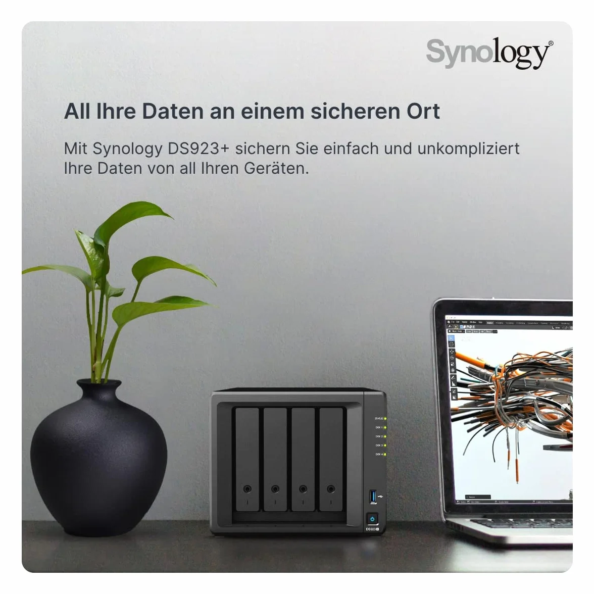 Synology DS923+ 4-kieszeniowa stacja dyskowa NAS AMD Ryzen R1600 Dual-Core 4 GB RAM 32 TB Seagate IronWolf 8 TB
