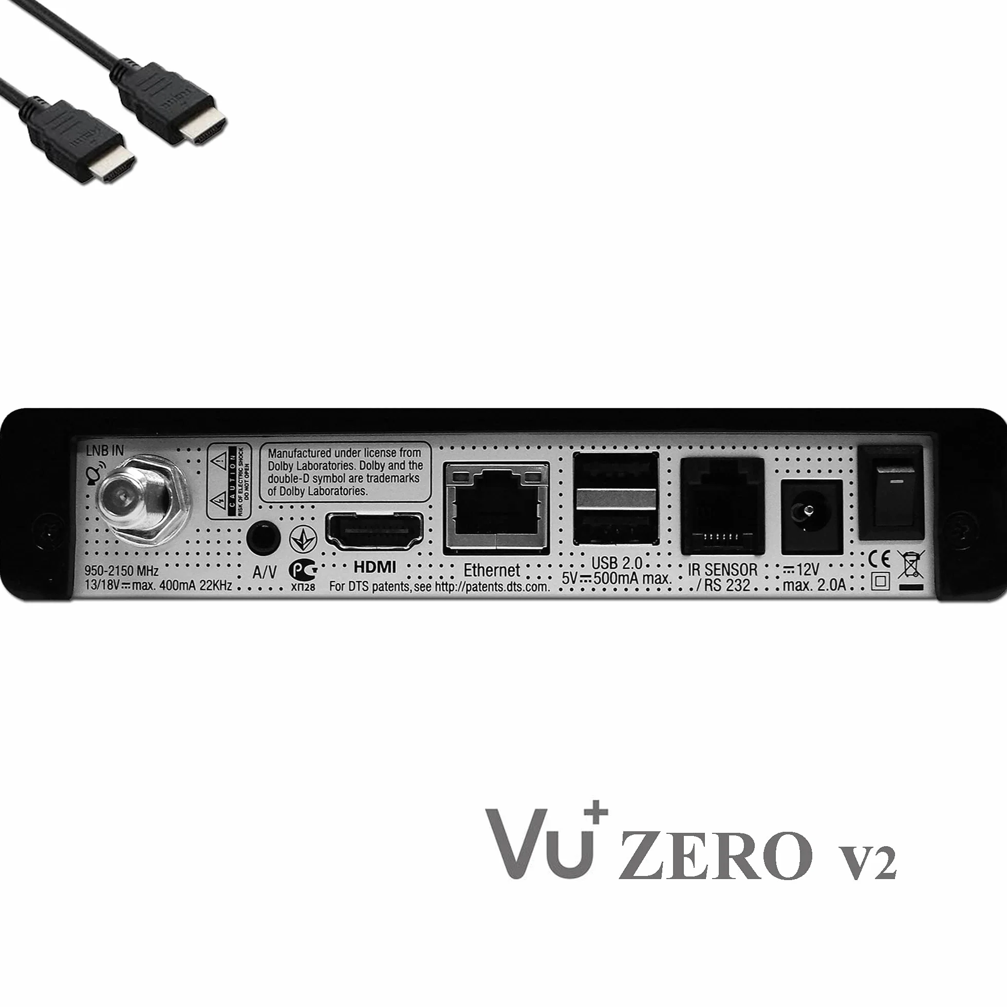 VU+ Zero HW wersja 2-1x DVB-S2 Full-HD Sat Tuner E2 Linux Receiver, YouTube, odbiornik satelitarny z funkcją nagrywania, czytnik kart, odtwarzacz multimedialny, USB, + kabel EasyMouse HDMI, czarny
