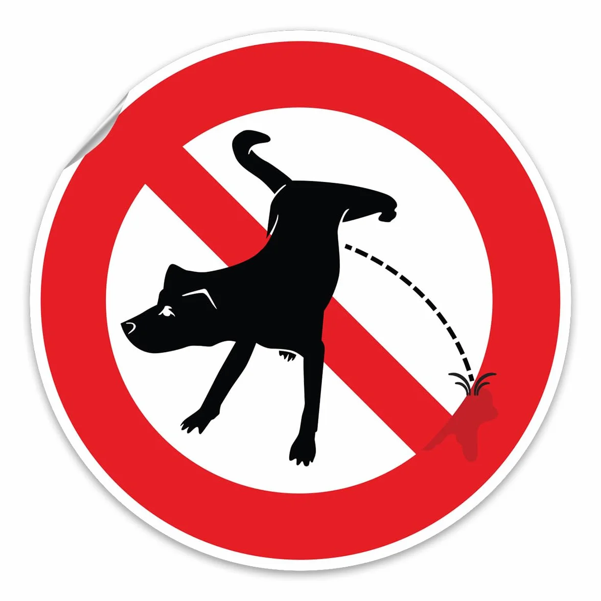 Ambiance Sticker Samoprzylepny znak ostrzegawczy dla psa siusiu zakaz znakowania laminowany laminowany odporny na wodę i U - nie pozwalaj psom oddawać moczu okrągłemu - 15 cm
