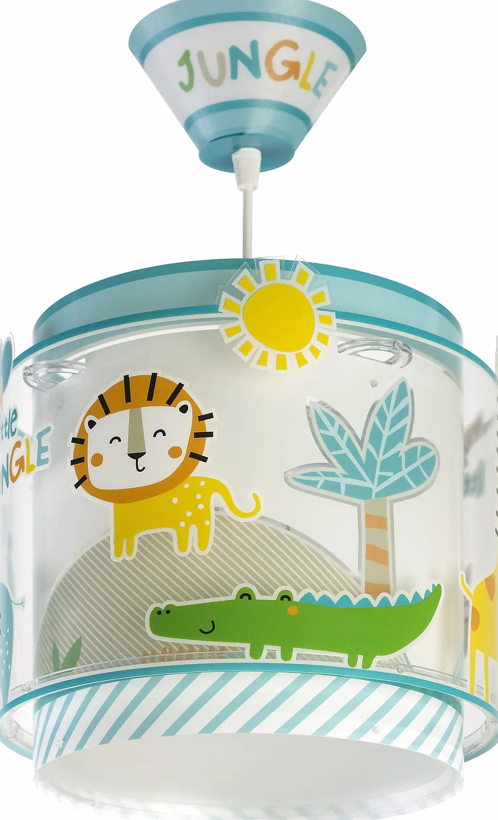 Dziecięca lampa sufitowa wisząca Dalber My Little Animals Jungle, 60 W, wielokolorowa, 76112