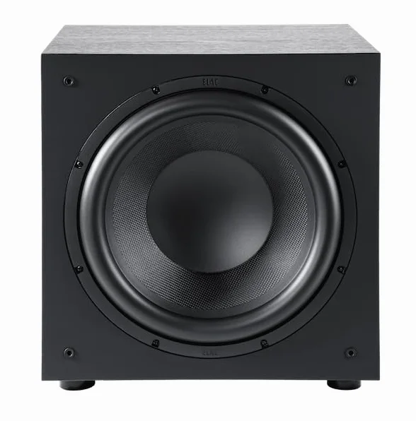 ELAC Debut 3.0 DS123 subwoofer – idealny do odtwarzania muzyki przez system stereo 5.1 Surround, legendarny dźwięk, szlachetny design – czarny