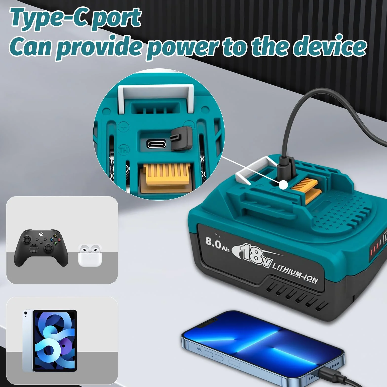 2 x akumulator 8,0 Ah 18 V z ładowarką DC18RC, kompatybilny z narzędziami Makita, akumulatory zamienne BL1860 BL1860B BL1850 BL1850B BL1840 BL1830 BL1820 (2 x akumulator 8,0 Ah 18 V + ładowarka DC18RC