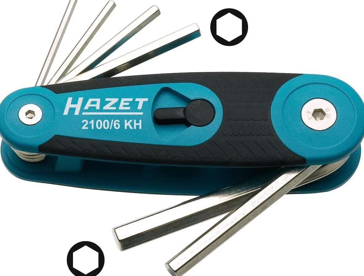 HAZET 2100/6Kh, profil sześciokątny, 6-częściowy, rozmiary kluczy: 2,5,3,4,5,6,8 mm, kompaktowy i łatwy w transporcie