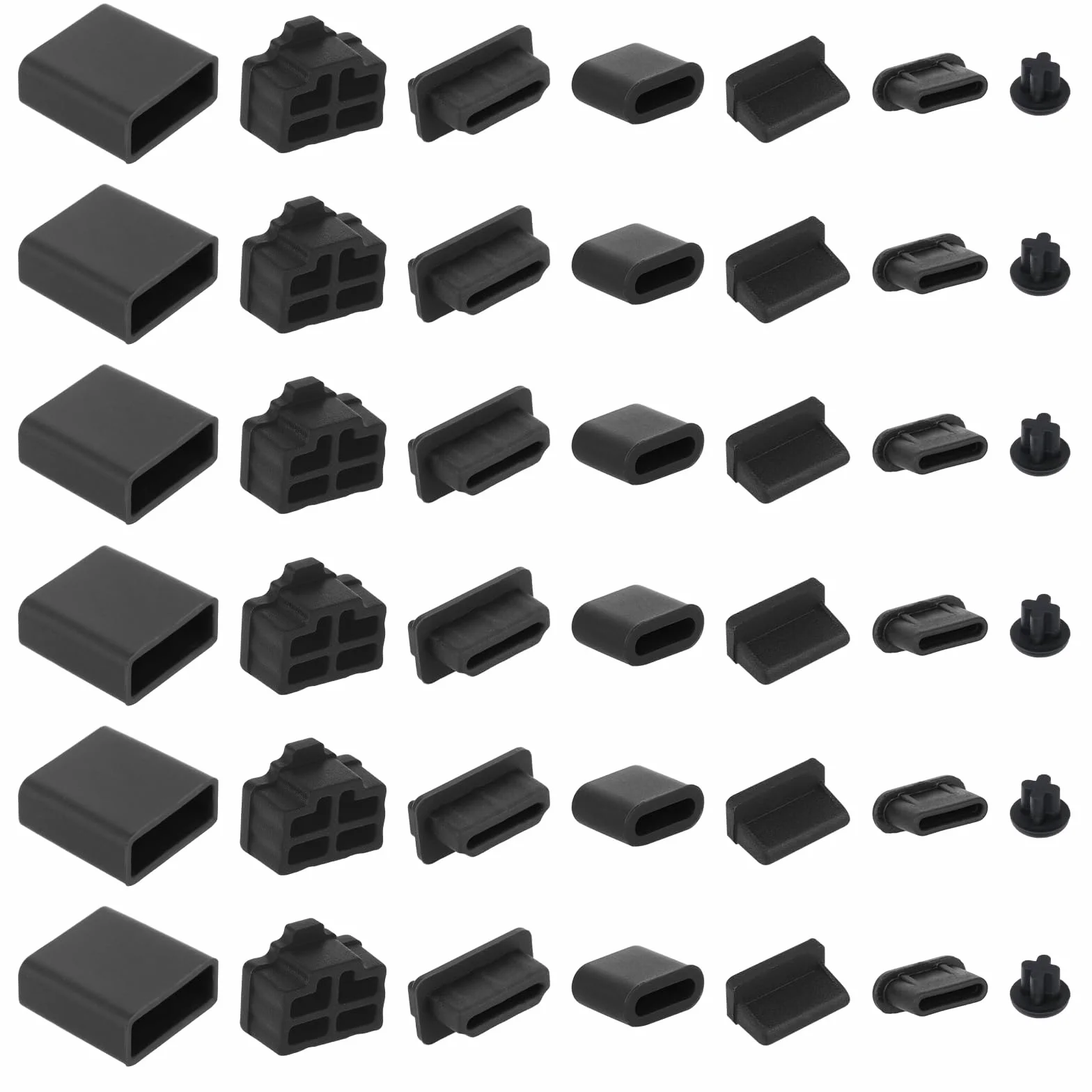 Silikonowe nasadki ochronne USB C USB-A HDMI RJ45 3,5 mm 50 sztuk 7 rodzajów