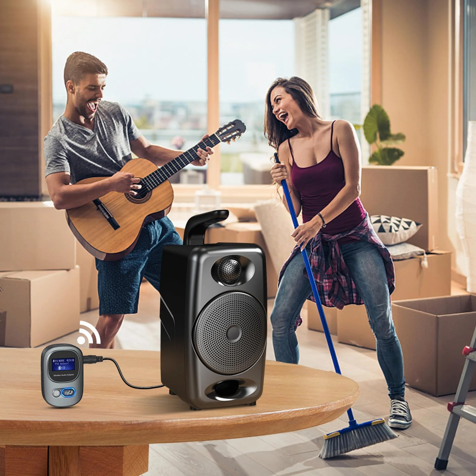 Nadajnik i odbiornik Bluetooth 5.3, adapter audio z wyświetlaczem LED, obsługa kart TF, regulacja głośności, nawigacja, do komputera, telewizora, domowego audio