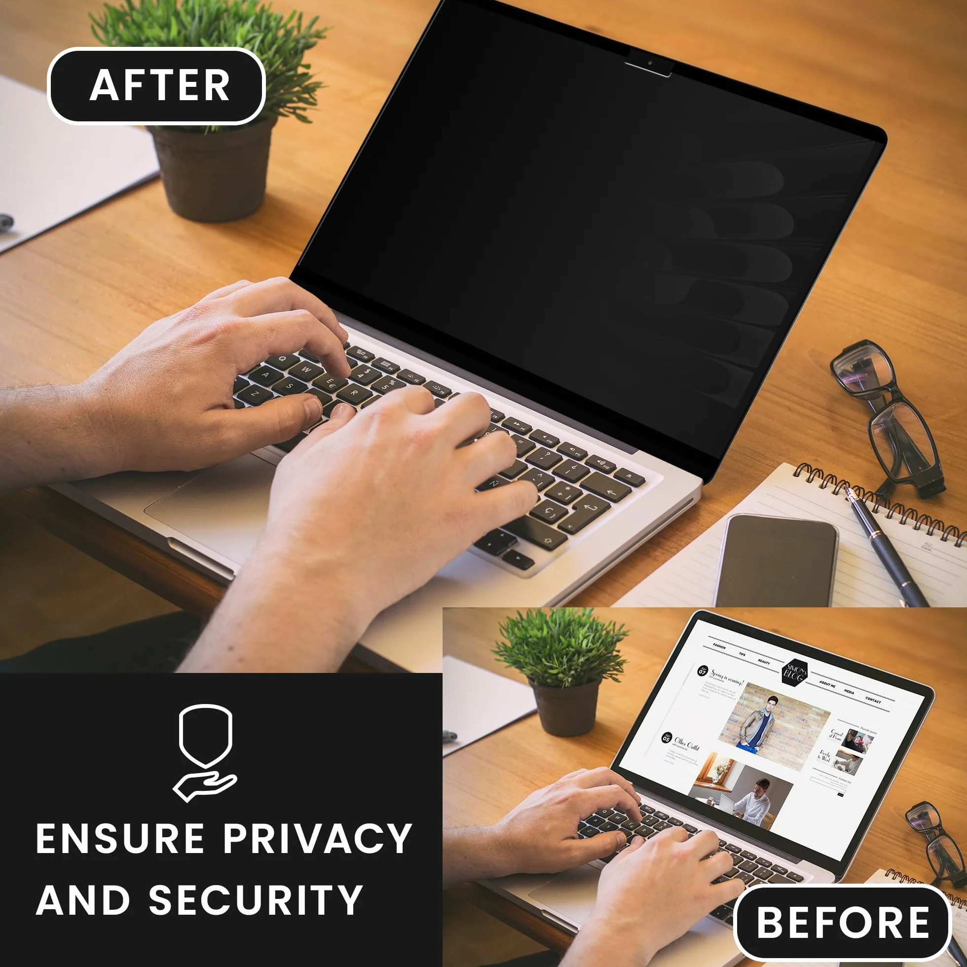 kwmobile Ekran prywatności laptopa do Apple Macbook Air 15 M4 2025 A3241, magnetyczny, antyodblaskowy blokada niebieskiego światła
