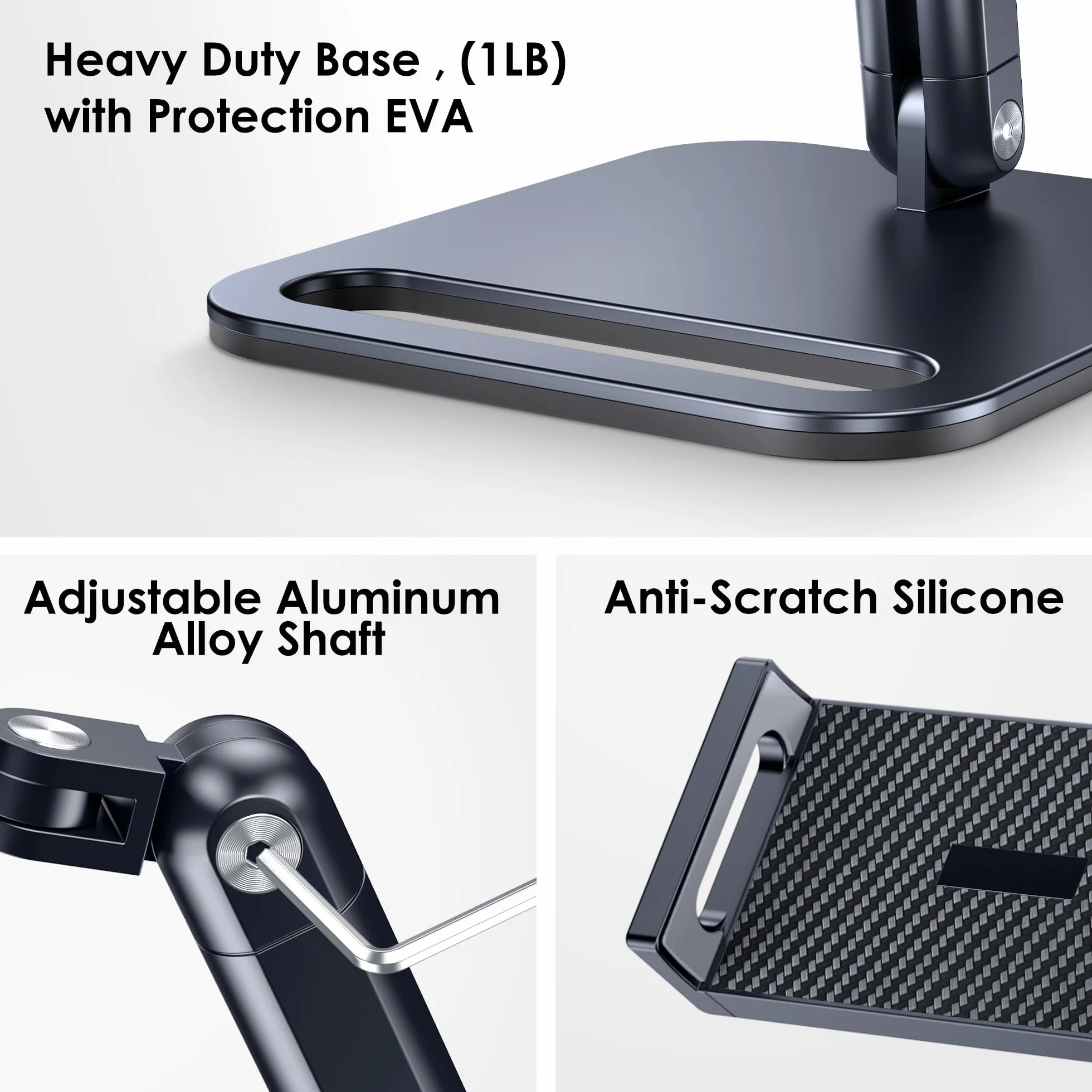 CreaDream Stojak na tablet aluminiowy regulowany obrotowy 360° 4,7-33.0 cm iPad Pro Air Mini Galaxy Tab