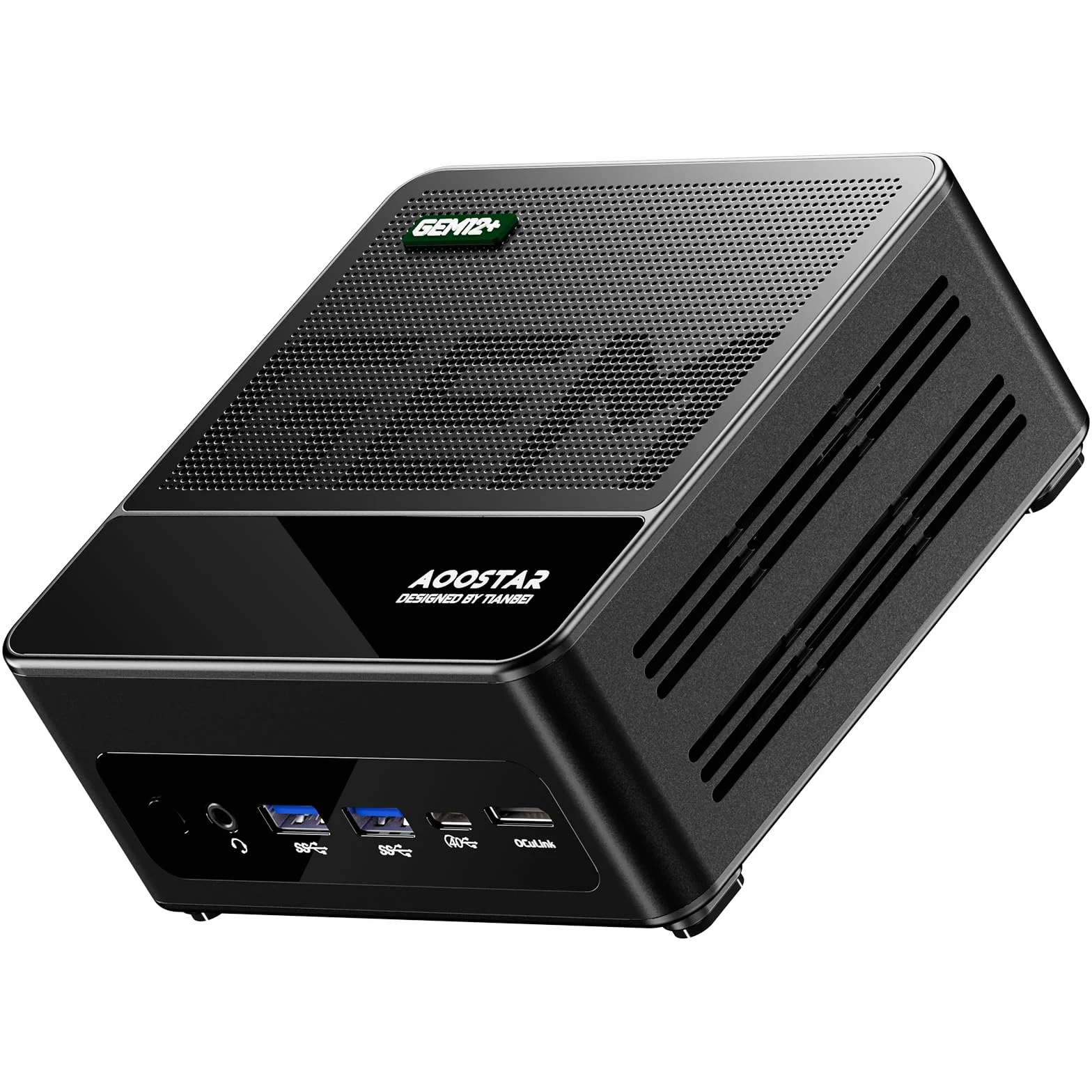 AOOSTAR GEM12+ Mini PC, Ryzen 7 PRO 8845HS mini komputer stacjonarny W11 Pro 32 GB DDR5 RAM 1TB M.2 2280 PCIE4.0 SSD, mini komputer gamingowy OCULINK/2*USB4(PD|8K@60Hz)/HD2.1/DP1.4/2 * 2,5G RJ45