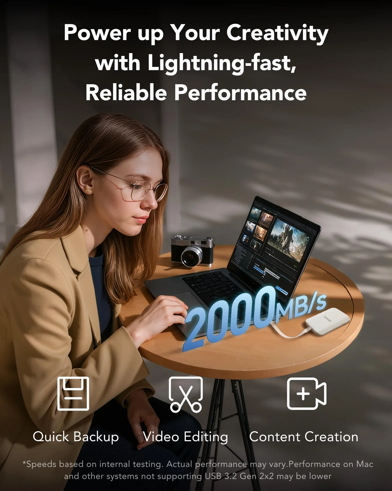 Lexar ES5 Przenośny dysk SSD 4 TB USB 3.2 2000 MB/s IP65 Magsafe Apple ProRes 4K Samsung S25 8K