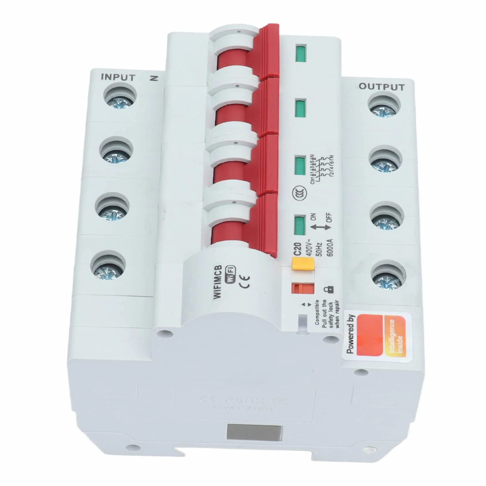 Inteligentny Wyłącznik WiFi 4-polowy z Zdalnym Sterowaniem i Blokadą Bezpieczeństwa AC 400V 20A dla Systemu Smart Home