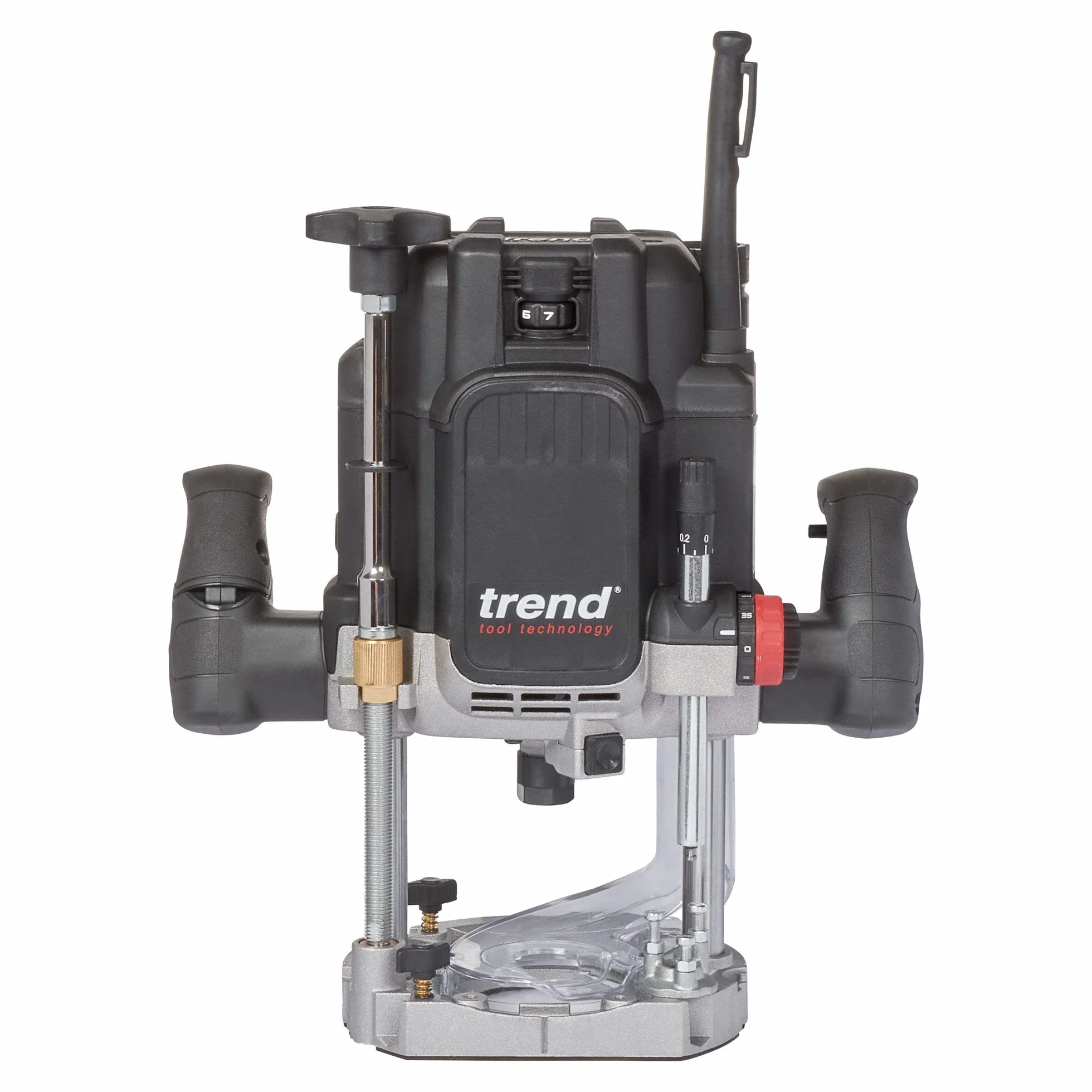 Trend T14EK 2300W 12 mm - warsztatowa frezarka o zmiennej prędkości 230V EU, głębokość zanurzenia 80 mm, idealna do użytku ręcznego i stołu frezarki, T14EK/EURO
