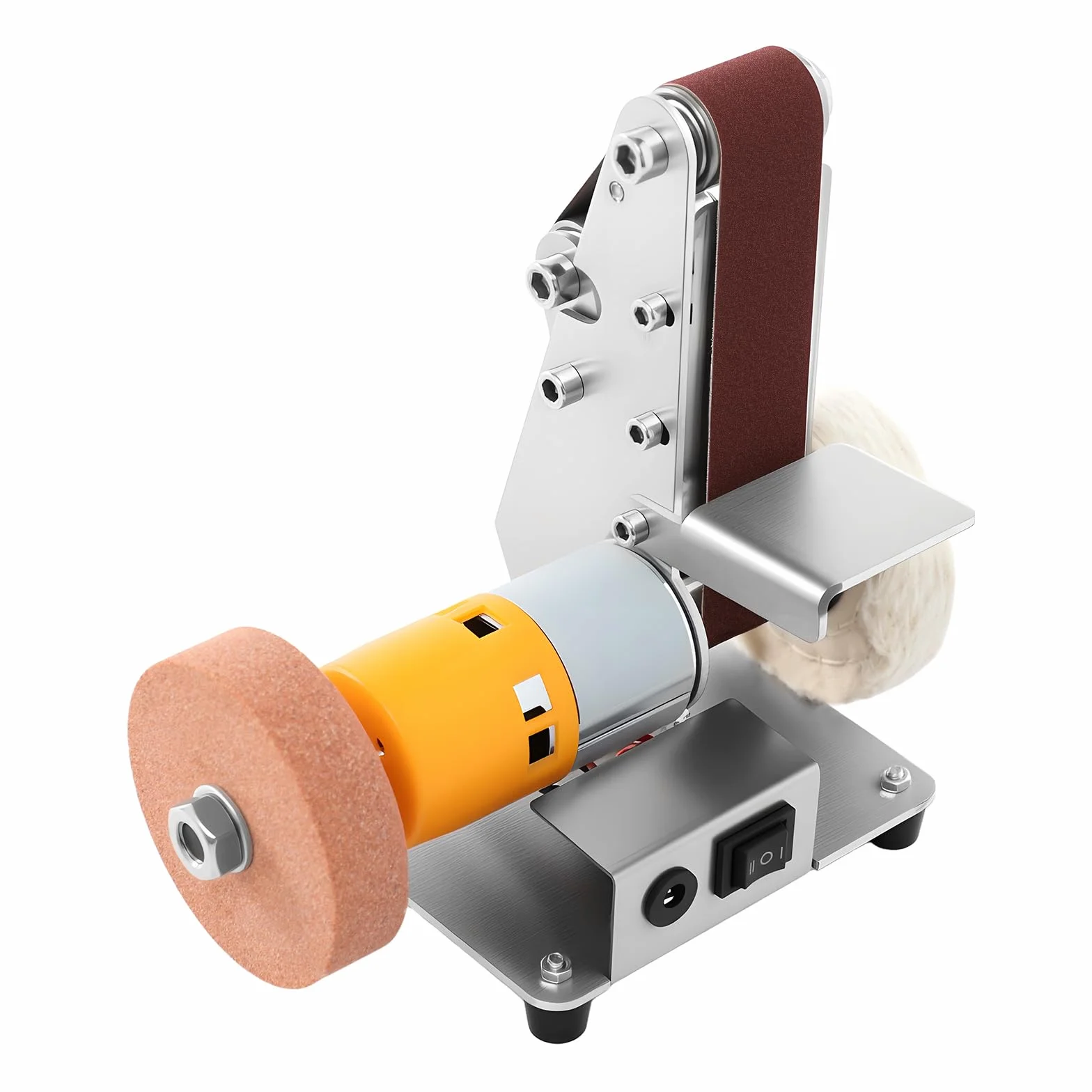 4000-9000RPM Elektryczny szlifierka pasowa dwuosiowa Sanding Disc Sander szlifierka ścierna do pasów szlifierskich z podwójnym wałkiem szlifierka do taśm szlifierka do ławki, do rozdrabniania drewna